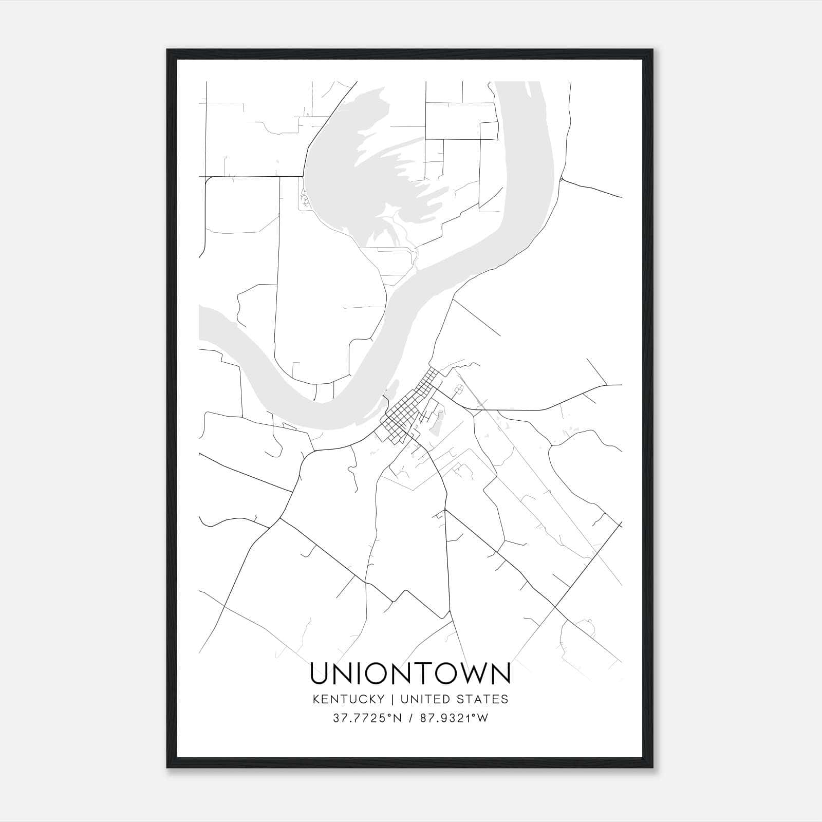 Uniontown Kentucky Map Poster, Modern Home Decor Wall Art Print Uniontown Kentucky Map Poster, Modern Home Decor Wall Art Print