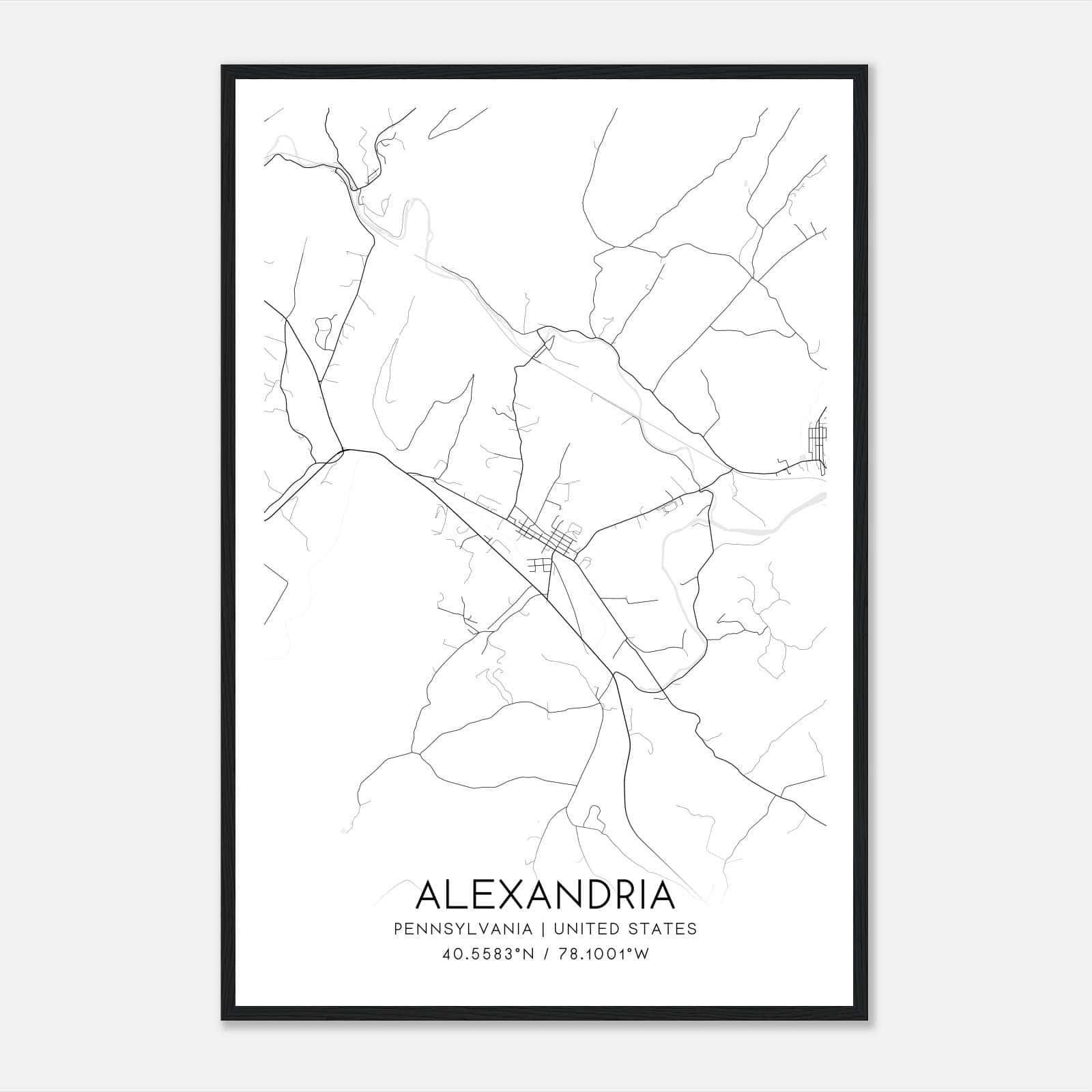 Alexandria Pennsylvania Map Poster, Modern Home Decor Wall Art Print Alexandria Pennsylvania Map Poster, Modern Home Decor Wall Art Print