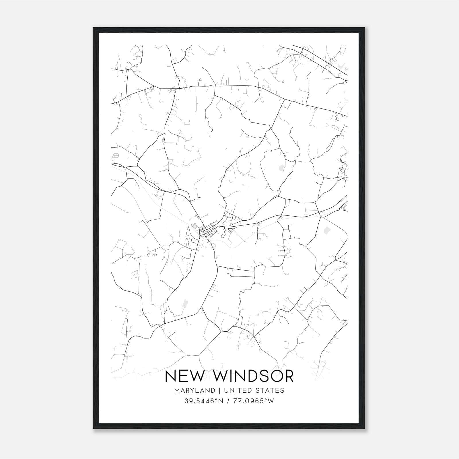 New Windsor Maryland Map Poster, Modern Home Decor Wall Art Print New Windsor Maryland Map Poster, Modern Home Decor Wall Art Print