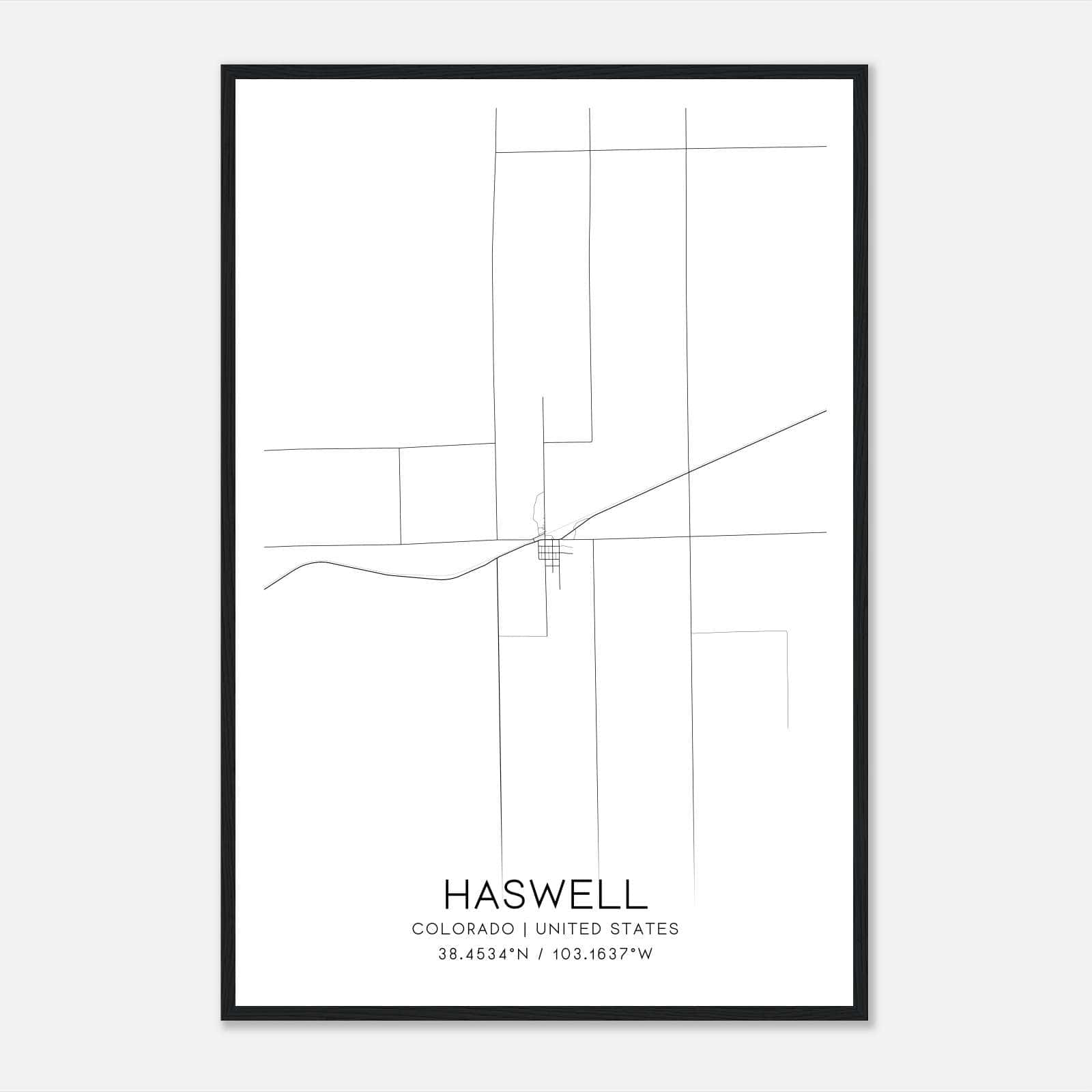 Haswell Colorado Map Poster, Modern Home Decor Wall Art Print Haswell Colorado Map Poster, Modern Home Decor Wall Art Print