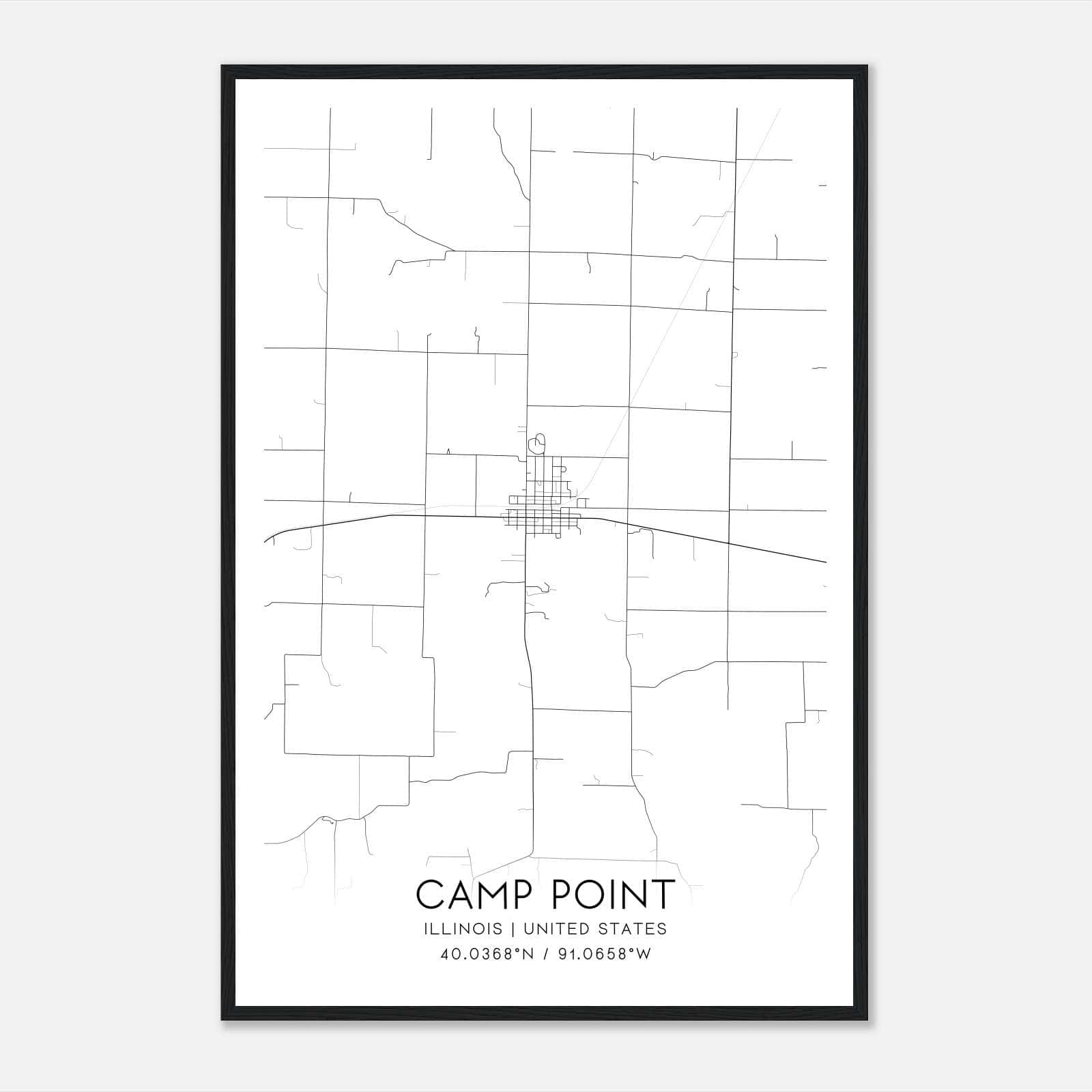 Camp Point Illinois Map Poster, Modern Home Decor Wall Art Print Camp Point Illinois Map Poster, Modern Home Decor Wall Art Print