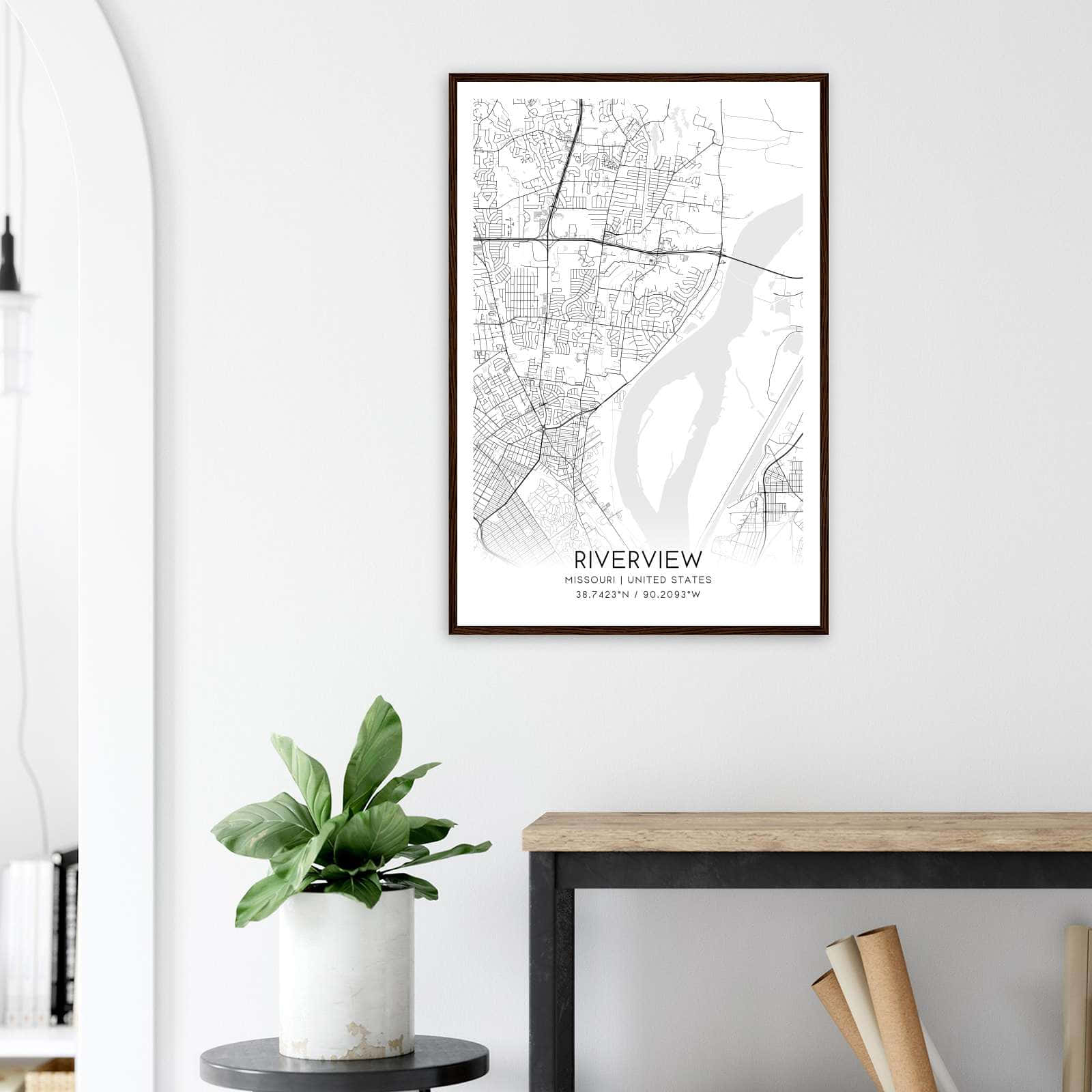 Deerfield Kansas Map Poster, Modern Home Decor Wall Art Print (Copy)