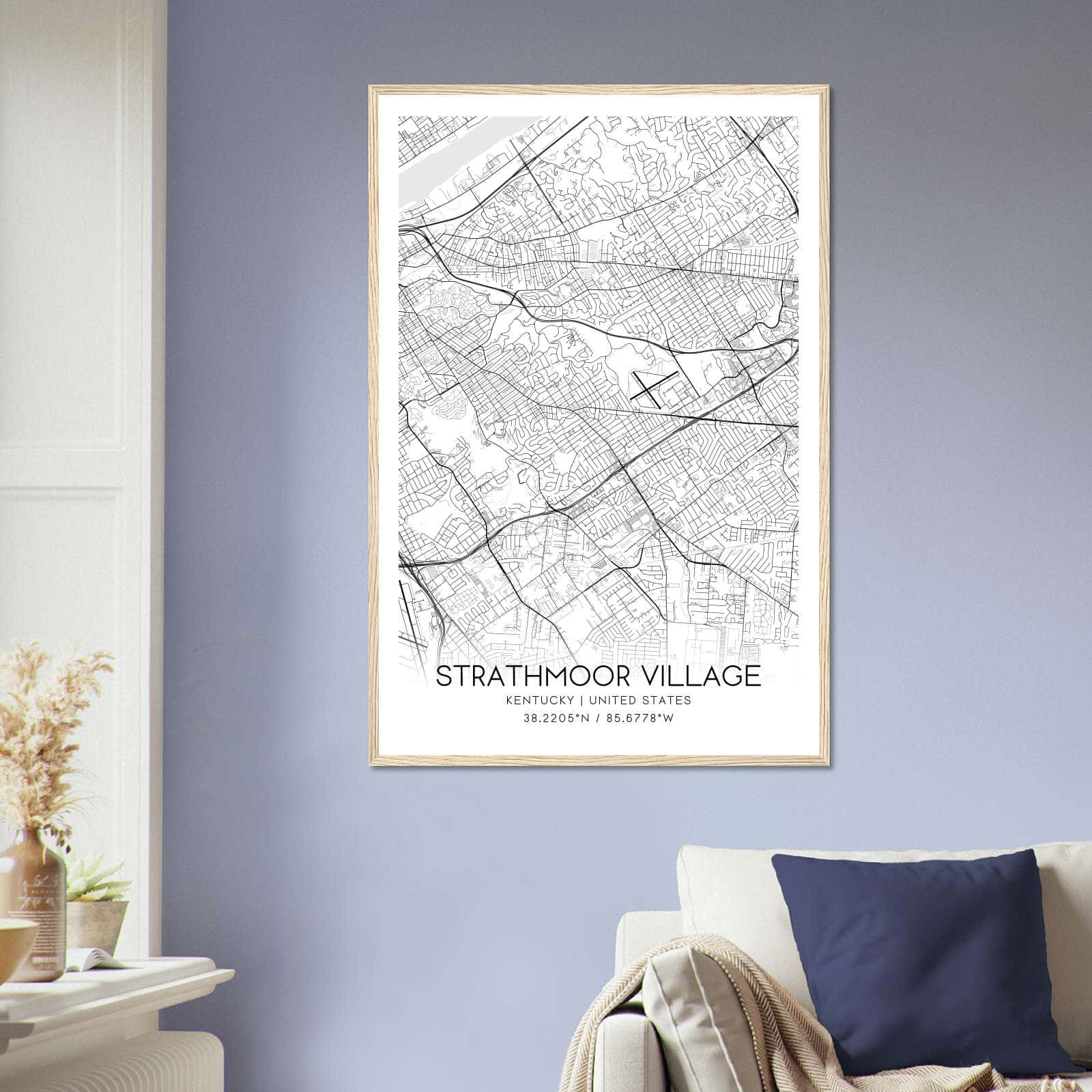 Deerfield Kansas Map Poster, Modern Home Decor Wall Art Print (Copy)
