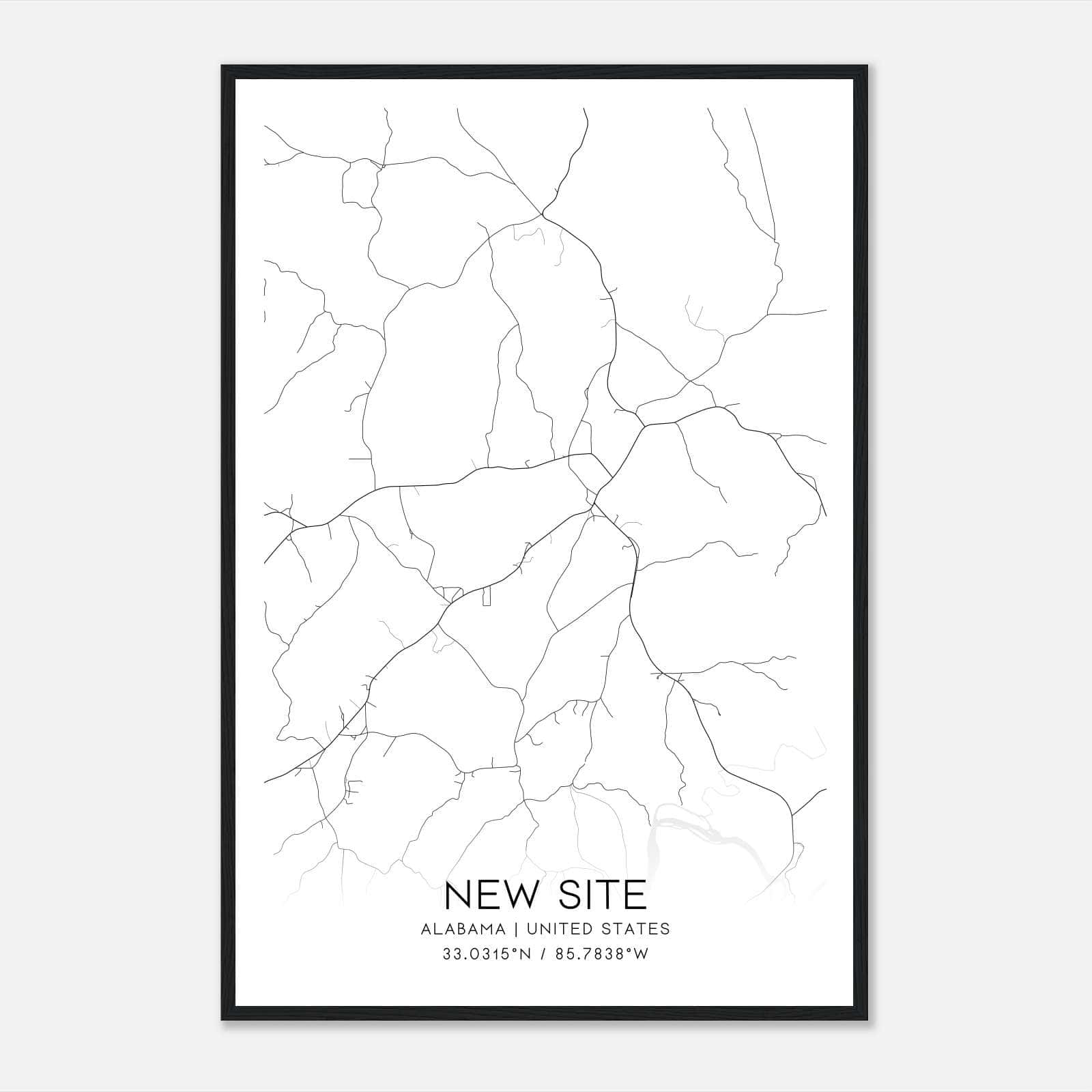 New Site Alabama Map Poster, Modern Home Decor Wall Art Print New Site Alabama Map Poster, Modern Home Decor Wall Art Print