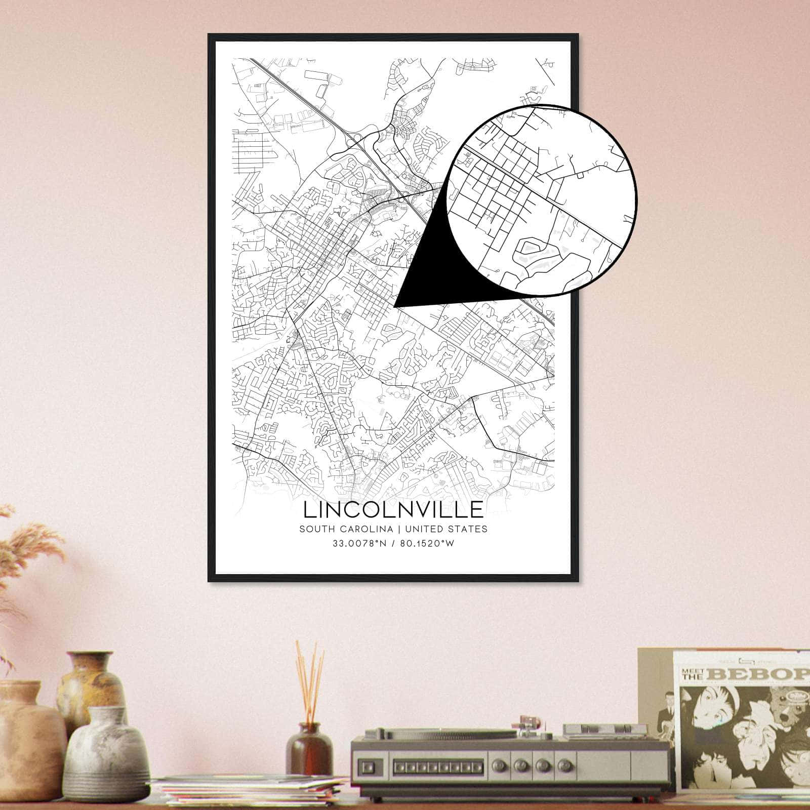 Deerfield Kansas Map Poster, Modern Home Decor Wall Art Print (Copy)