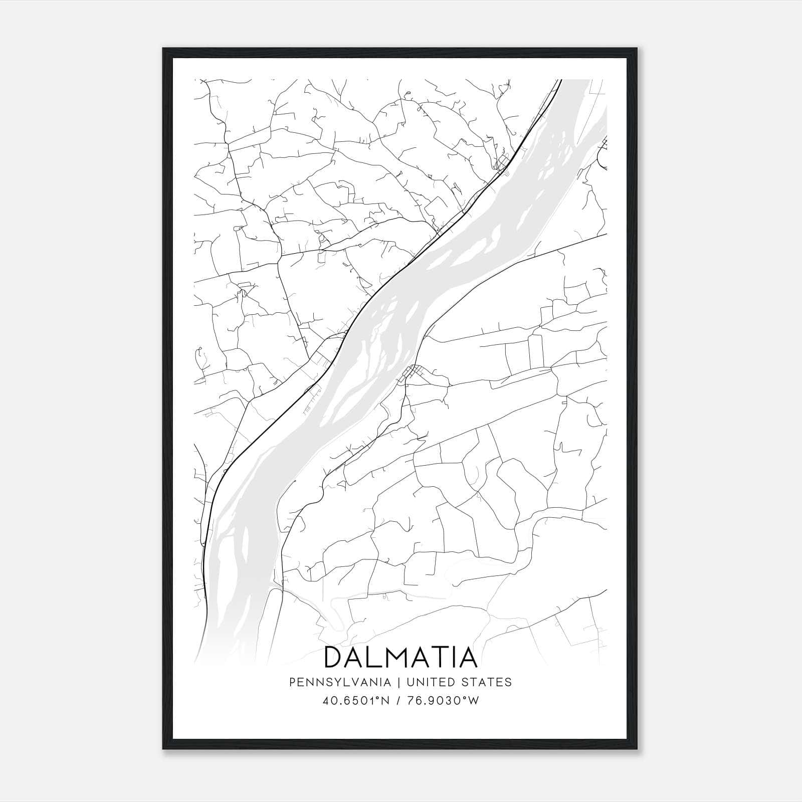 Dalmatia Pennsylvania Map Poster, Modern Home Decor Wall Art Print Dalmatia Pennsylvania Map Poster, Modern Home Decor Wall Art Print