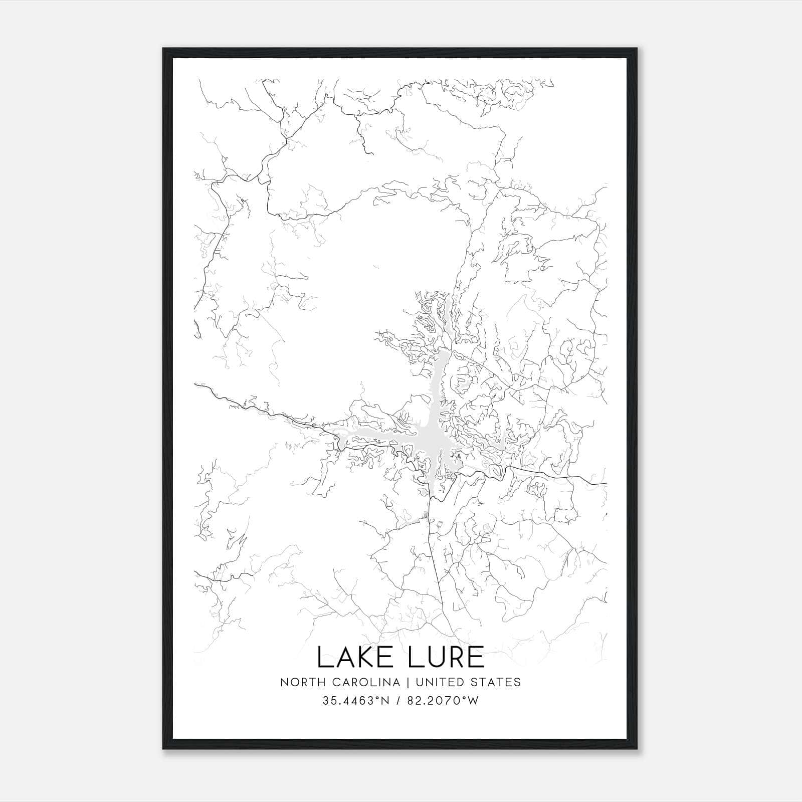Lake Lure North Carolina Map Poster, Modern Home Decor Wall Art Print Lake Lure North Carolina Map Poster, Modern Home Decor Wall Art Print