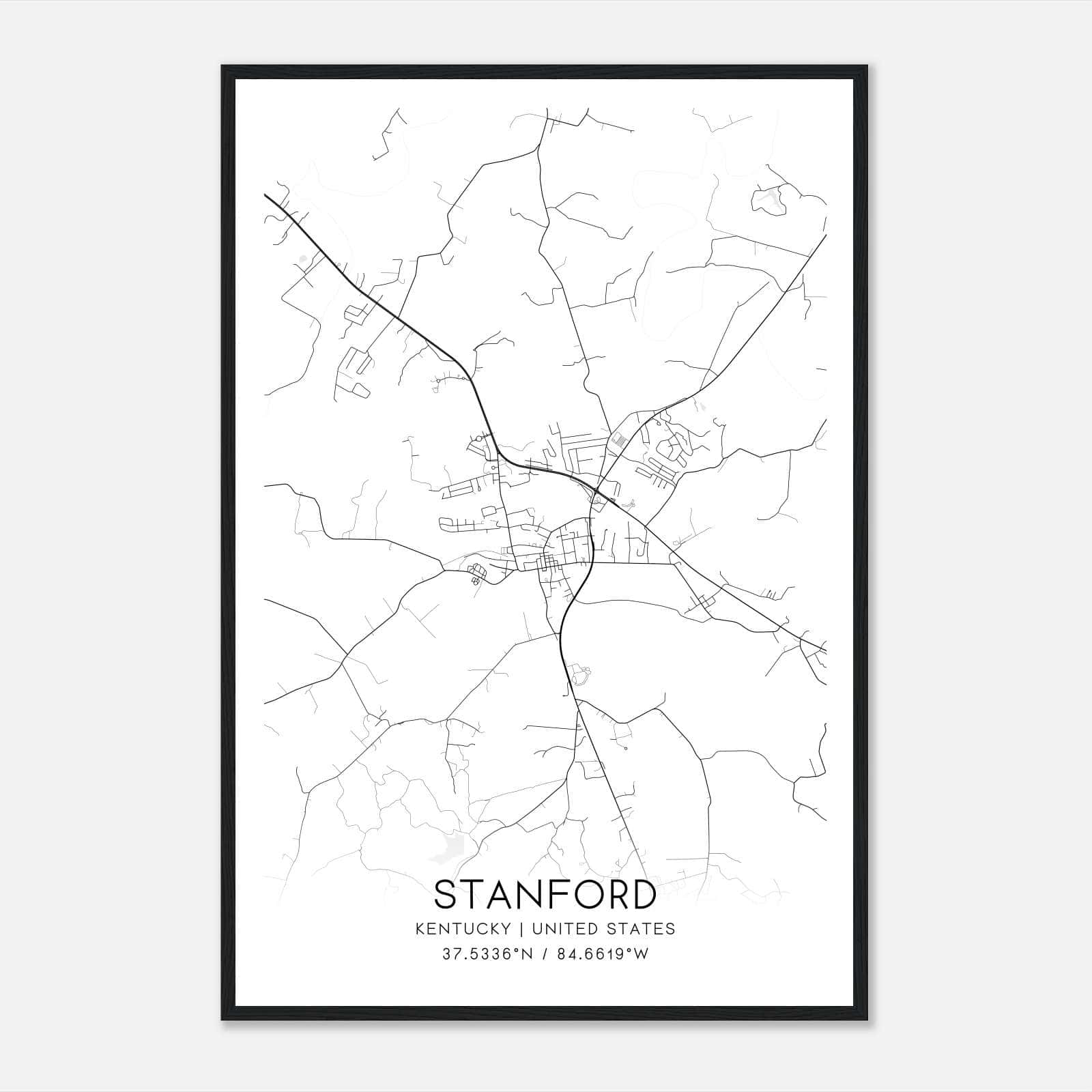 Stanford Kentucky Map Poster, Modern Home Decor Wall Art Print Stanford Kentucky Map Poster, Modern Home Decor Wall Art Print