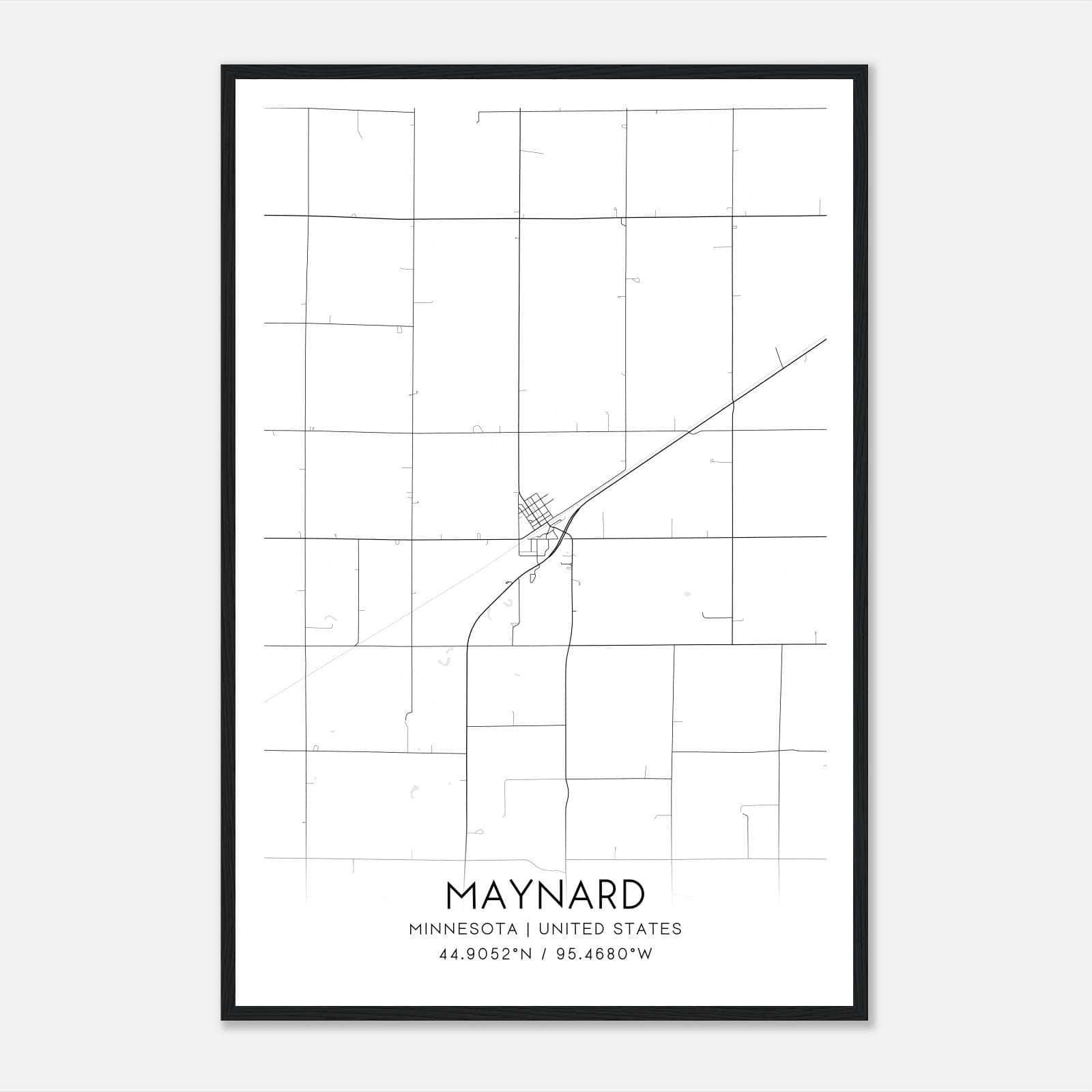 Maynard Minnesota Map Poster, Modern Home Decor Wall Art Print Maynard Minnesota Map Poster, Modern Home Decor Wall Art Print