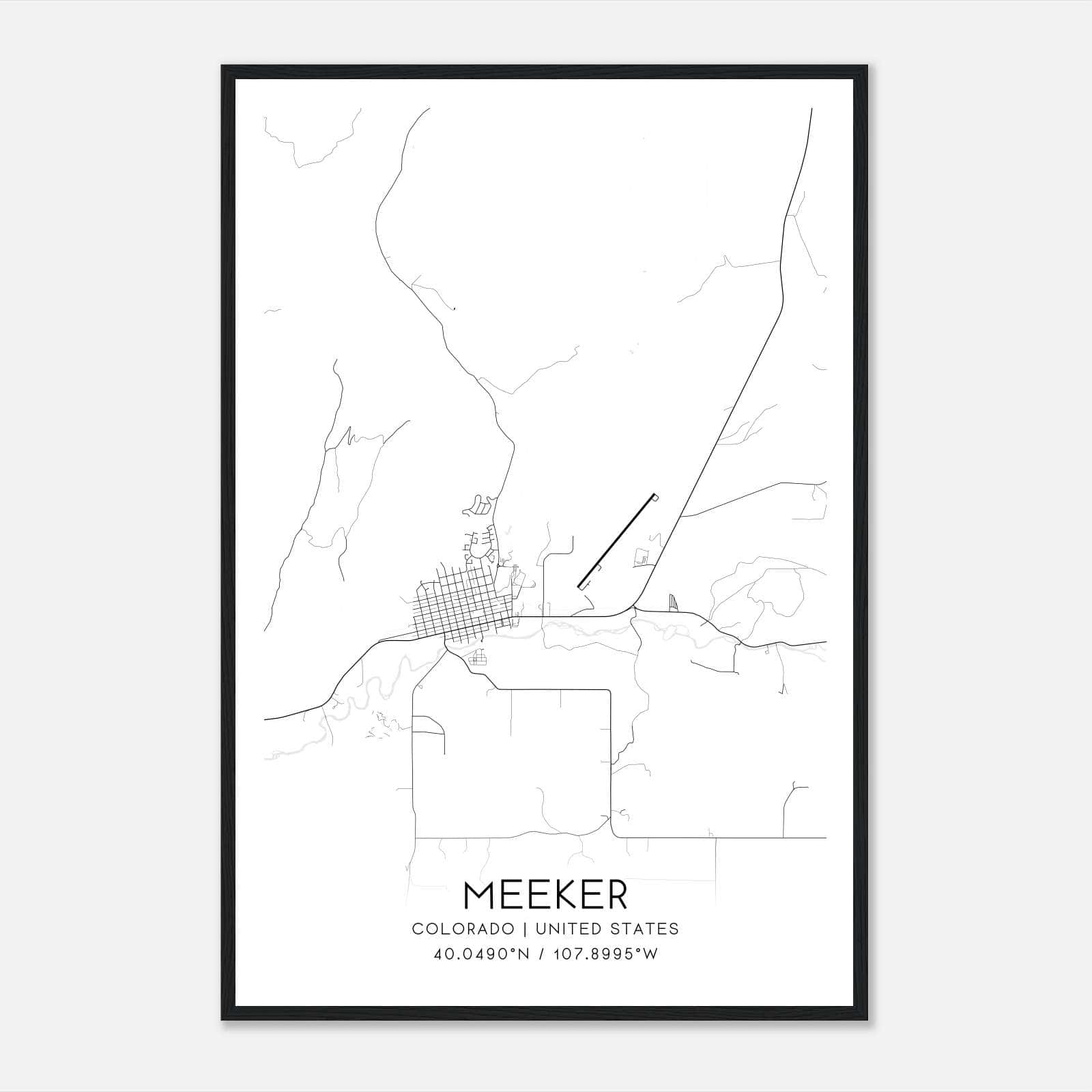 Meeker Colorado Map Poster, Modern Home Decor Wall Art Print Meeker Colorado Map Poster, Modern Home Decor Wall Art Print