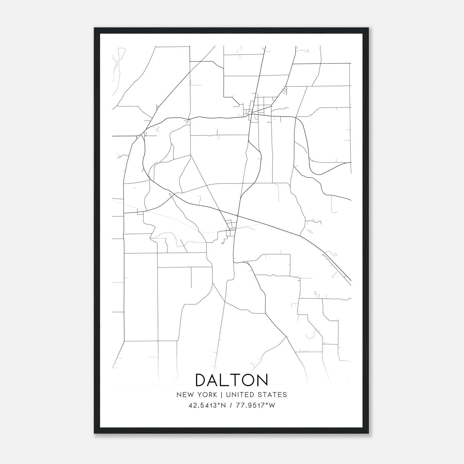 Dalton New York Map Poster, Modern Home Decor Wall Art Print Dalton New York Map Poster, Modern Home Decor Wall Art Print