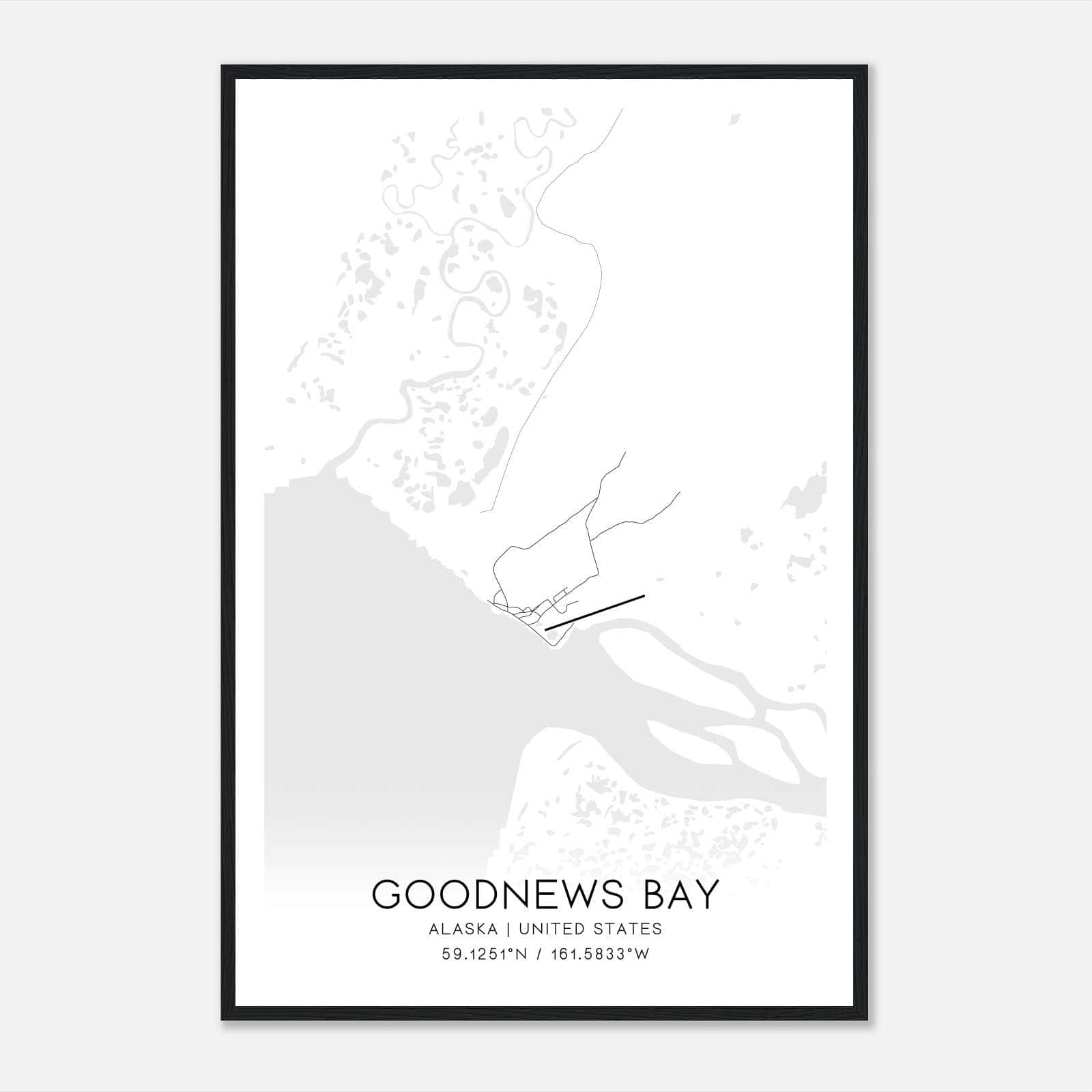 Goodnews Bay Alaska Map Poster, Modern Home Decor Wall Art Print Goodnews Bay Alaska Map Poster, Modern Home Decor Wall Art Print