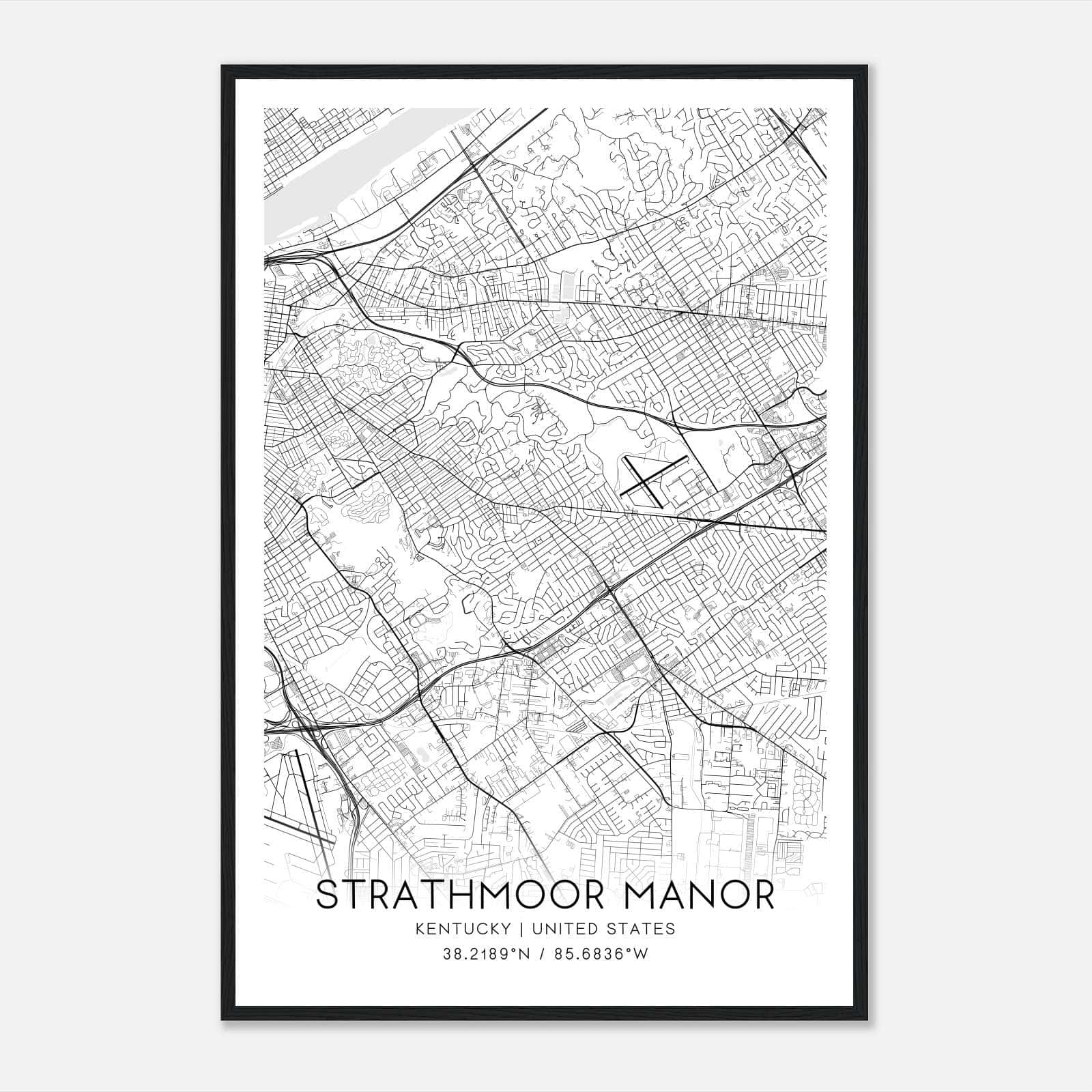 Strathmoor Manor Kentucky Map Poster, Modern Home Decor Wall Art Print Strathmoor Manor Kentucky Map Poster, Modern Home Decor Wall Art Print