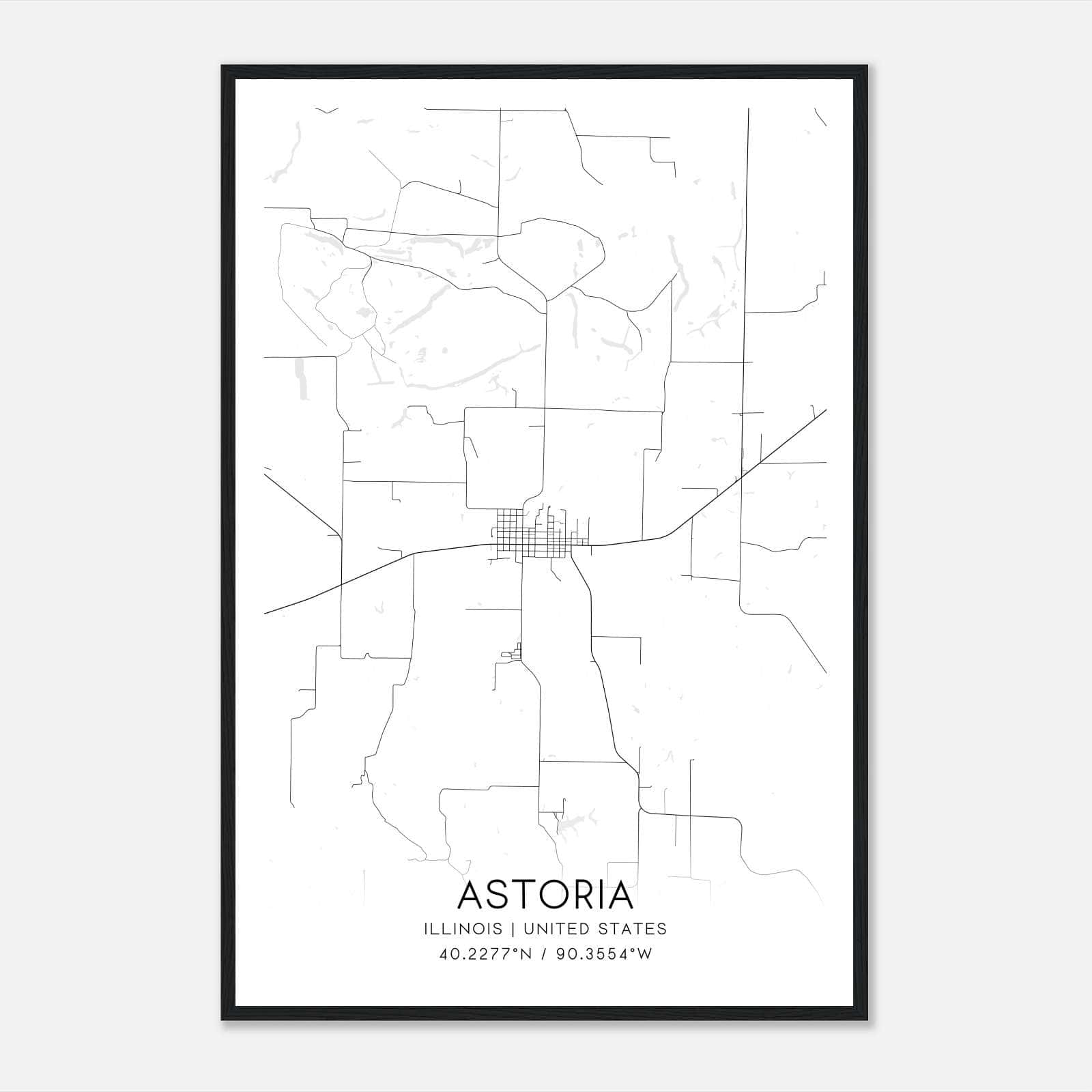 Astoria Illinois Map Poster, Modern Home Decor Wall Art Print Astoria Illinois Map Poster, Modern Home Decor Wall Art Print