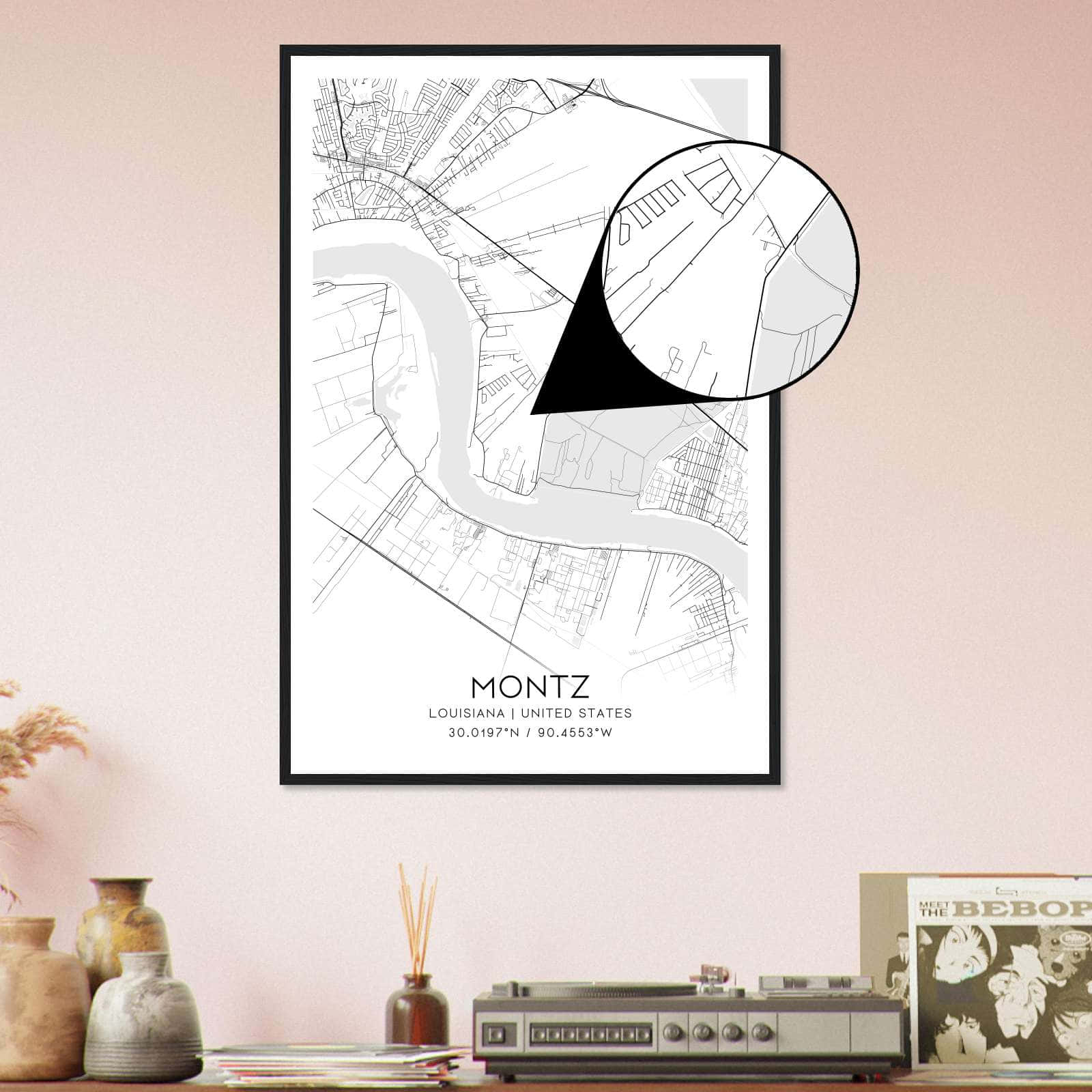 Deerfield Kansas Map Poster, Modern Home Decor Wall Art Print (Copy)