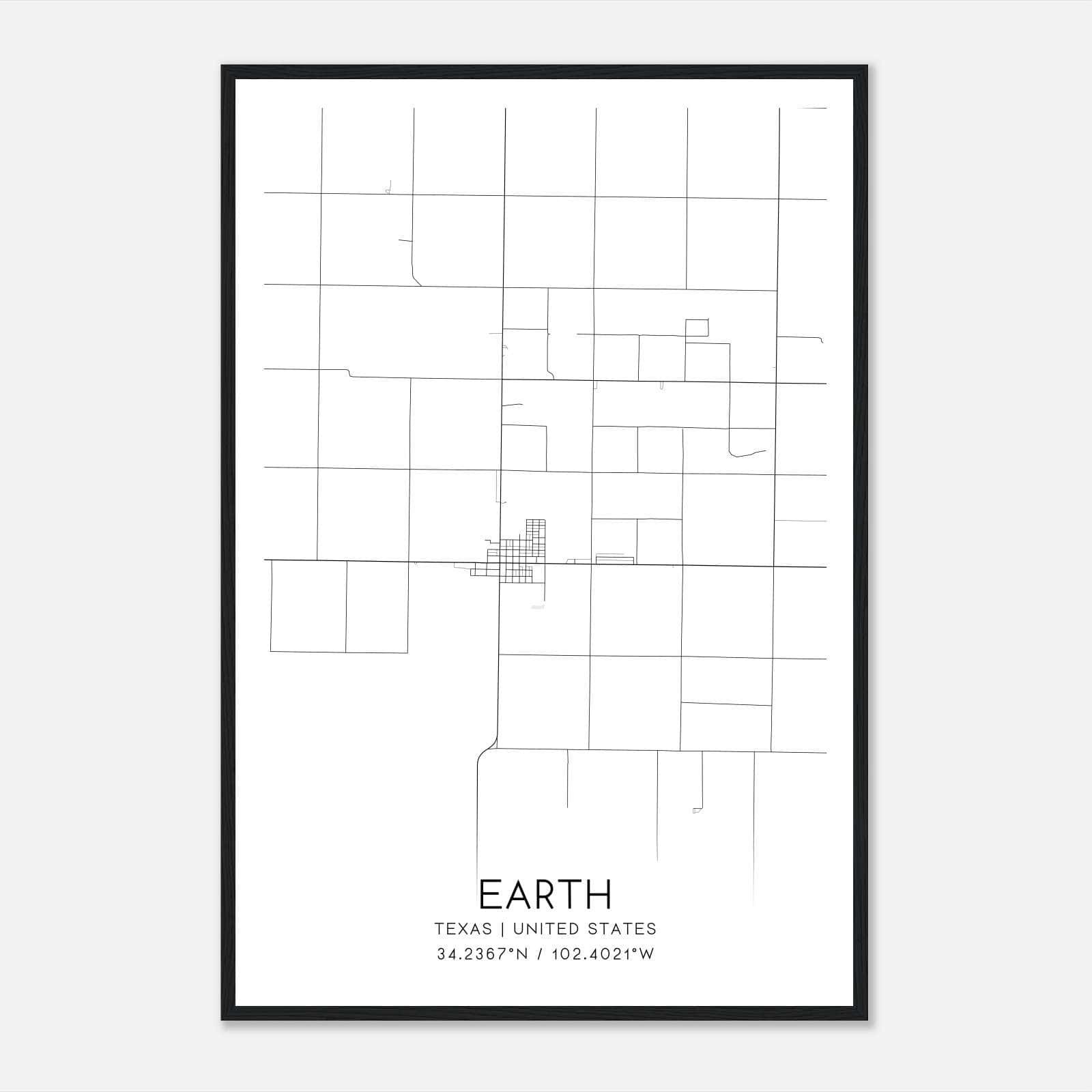 Earth Texas Map Poster, Modern Home Decor Wall Art Print Earth Texas Map Poster, Modern Home Decor Wall Art Print