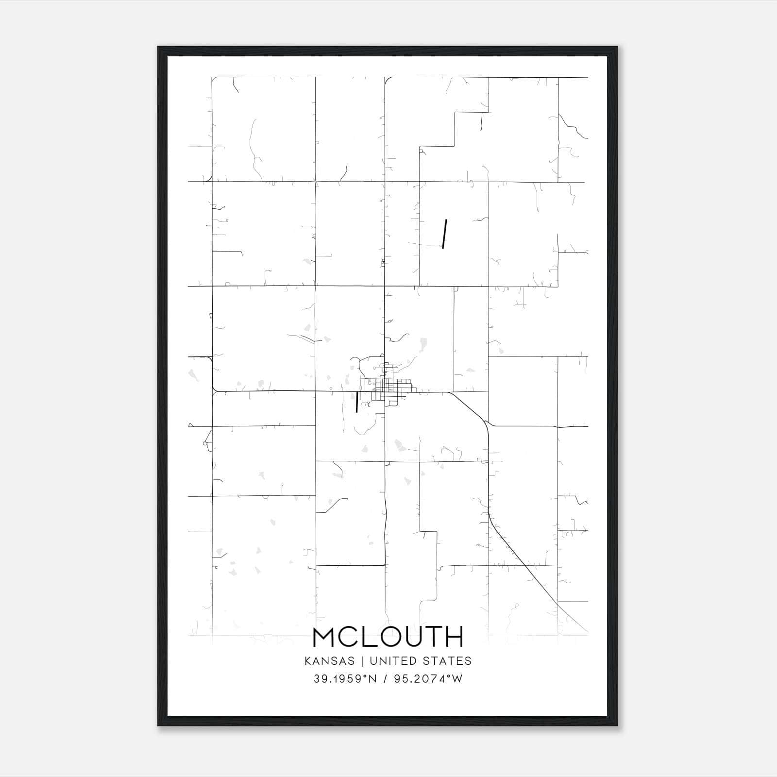 Mclouth Kansas Map Poster, Modern Home Decor Wall Art Print Mclouth Kansas Map Poster, Modern Home Decor Wall Art Print