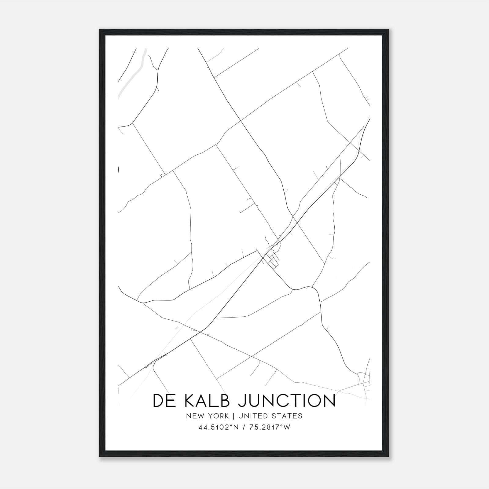 De Kalb Junction New York Map Poster, Modern Home Decor Wall Art Print De Kalb Junction New York Map Poster, Modern Home Decor Wall Art Print