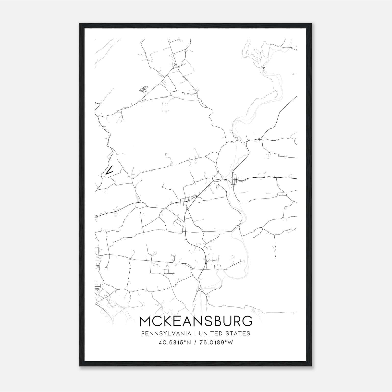 Mckeansburg Pennsylvania Map Poster, Modern Home Decor Wall Art Print Mckeansburg Pennsylvania Map Poster, Modern Home Decor Wall Art Print