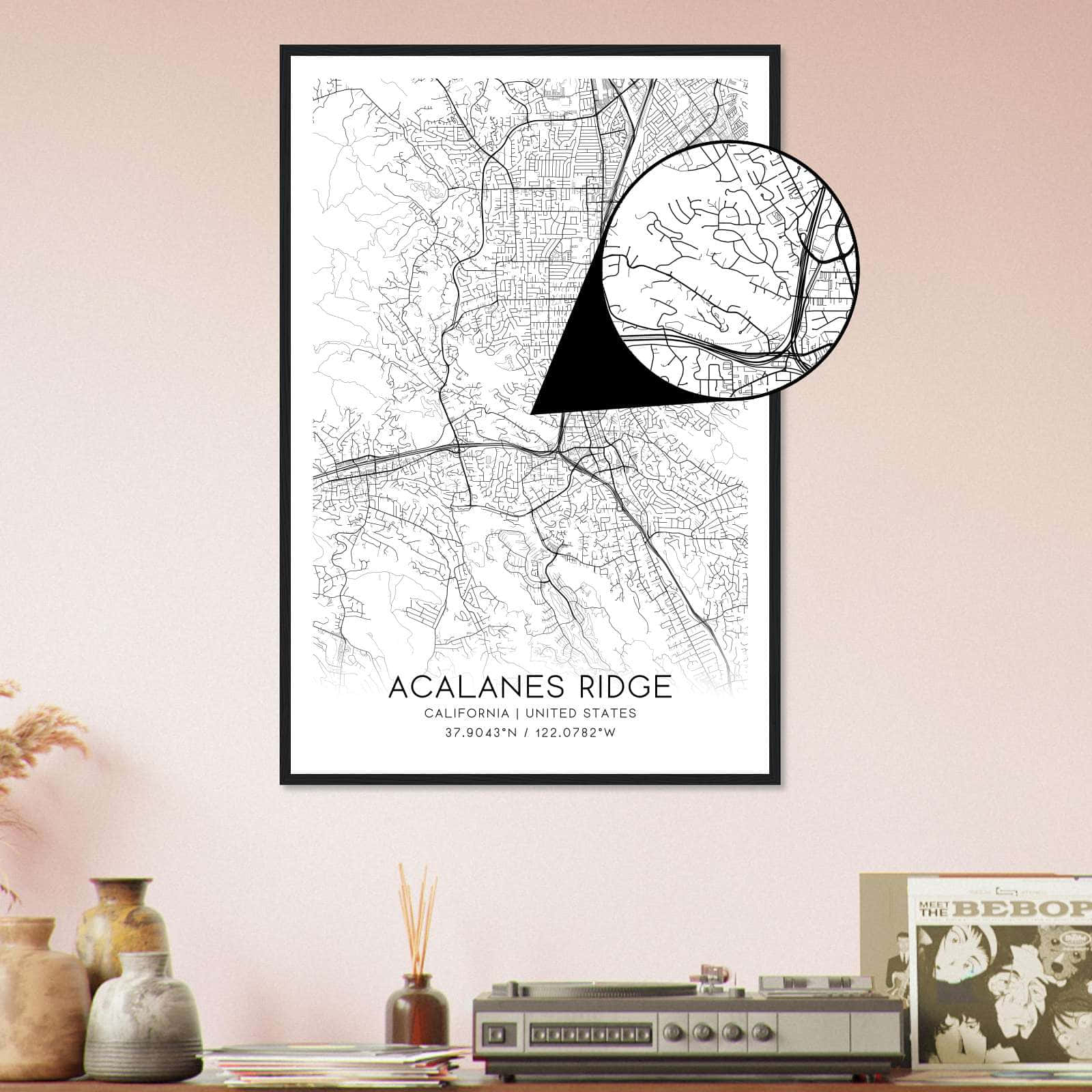 Deerfield Kansas Map Poster, Modern Home Decor Wall Art Print (Copy)
