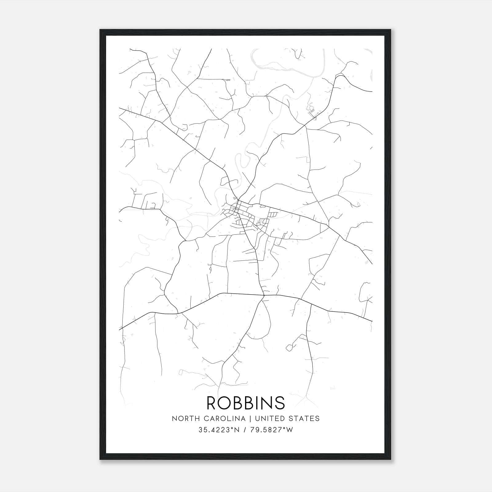 Robbins North Carolina Map Poster, Modern Home Decor Wall Art Print Robbins North Carolina Map Poster, Modern Home Decor Wall Art Print