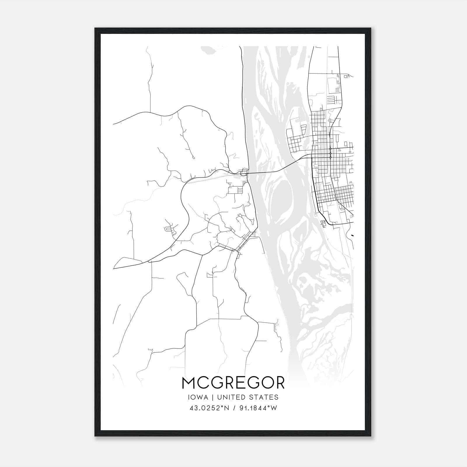Mcgregor Iowa Map Poster, Modern Home Decor Wall Art Print Mcgregor Iowa Map Poster, Modern Home Decor Wall Art Print