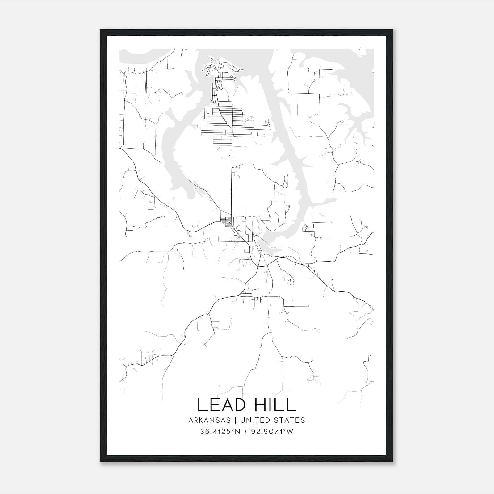 Lead Hill Arkansas Map Poster, Modern Home Decor Wall Art Print Lead Hill Arkansas Map Poster, Modern Home Decor Wall Art Print