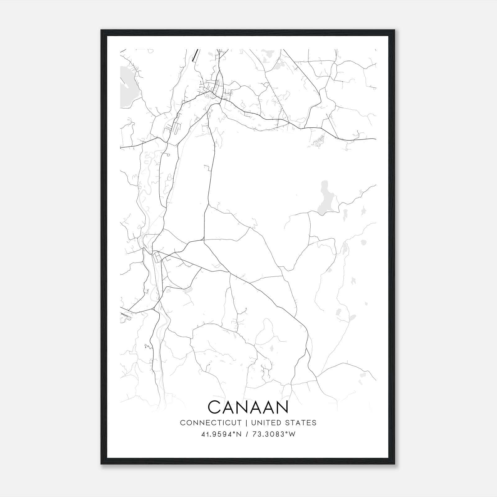 Canaan Connecticut Map Poster, Modern Home Decor Wall Art Print Canaan Connecticut Map Poster, Modern Home Decor Wall Art Print