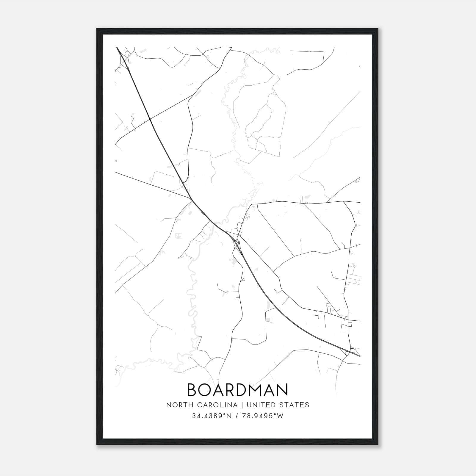 Boardman North Carolina Map Poster, Modern Home Decor Wall Art Print Boardman North Carolina Map Poster, Modern Home Decor Wall Art Print