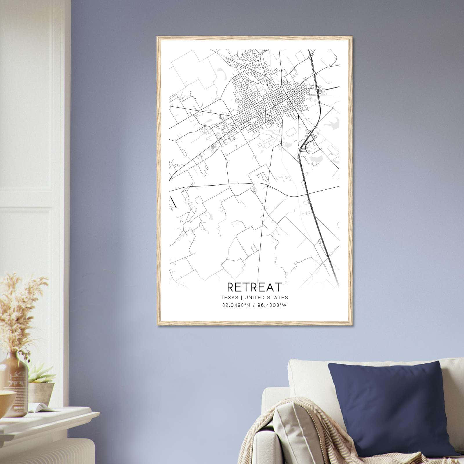 Deerfield Kansas Map Poster, Modern Home Decor Wall Art Print (Copy)