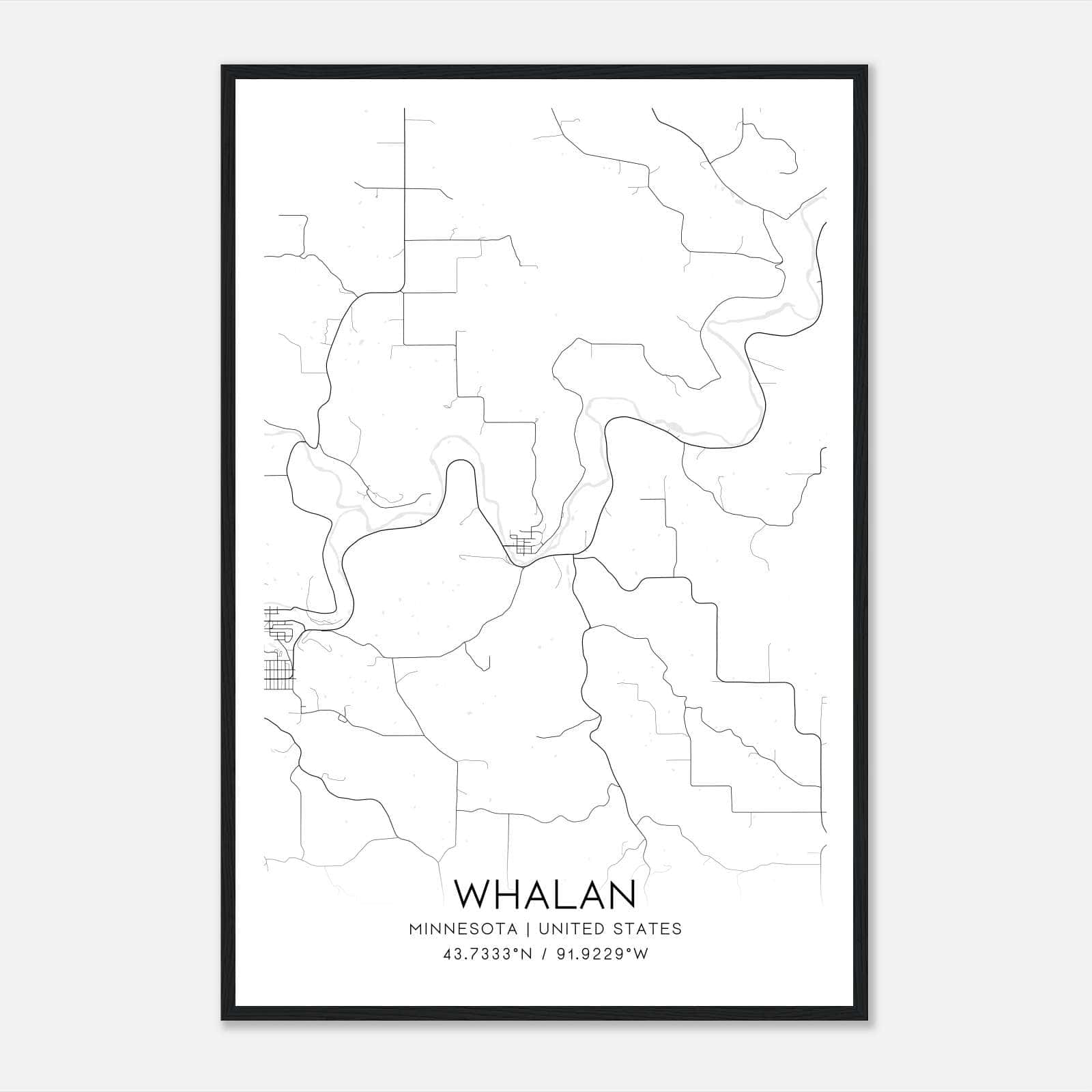 Whalan Minnesota Map Poster, Modern Home Decor Wall Art Print Whalan Minnesota Map Poster, Modern Home Decor Wall Art Print