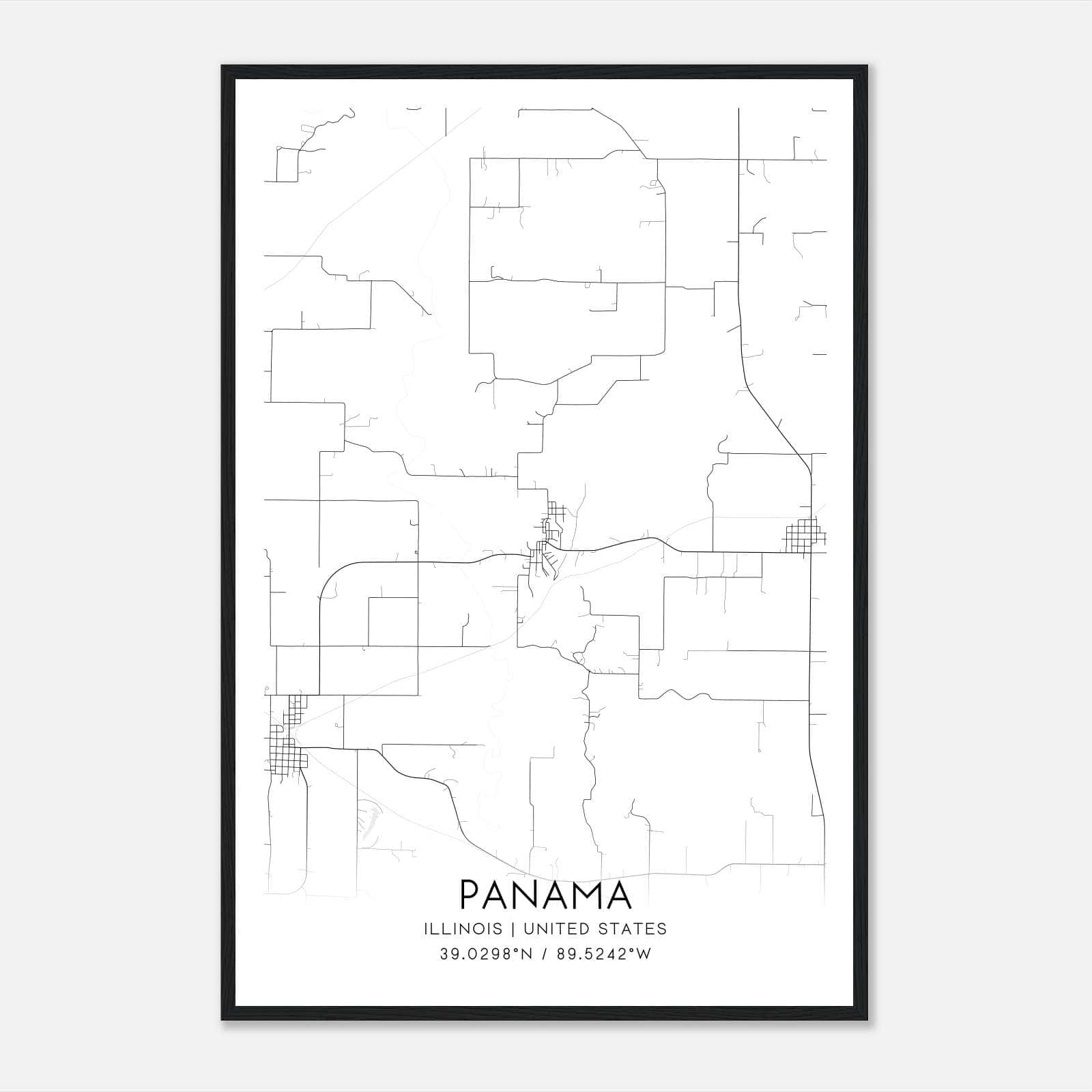 Panama Illinois Map Poster, Modern Home Decor Wall Art Print Panama Illinois Map Poster, Modern Home Decor Wall Art Print