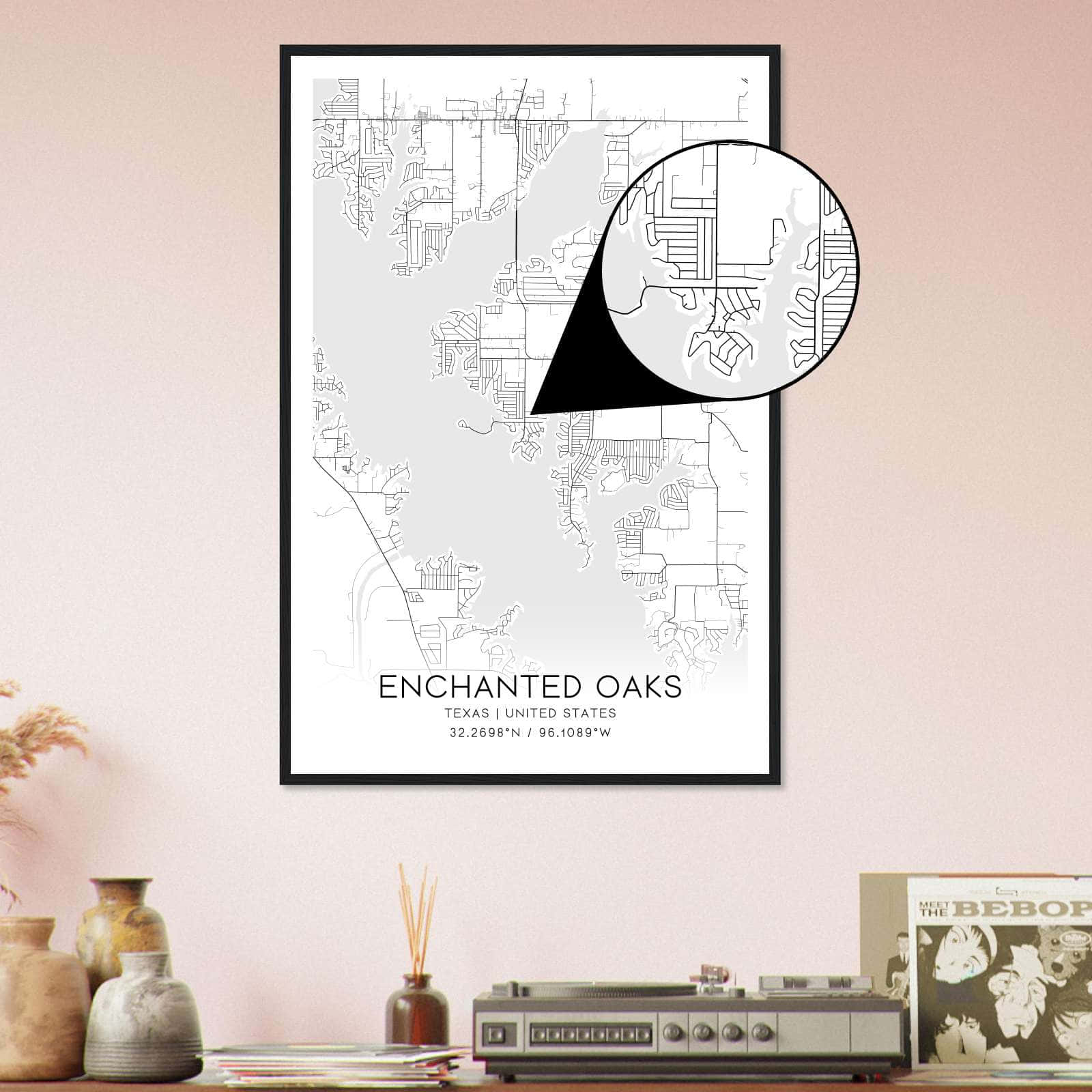 Deerfield Kansas Map Poster, Modern Home Decor Wall Art Print (Copy)