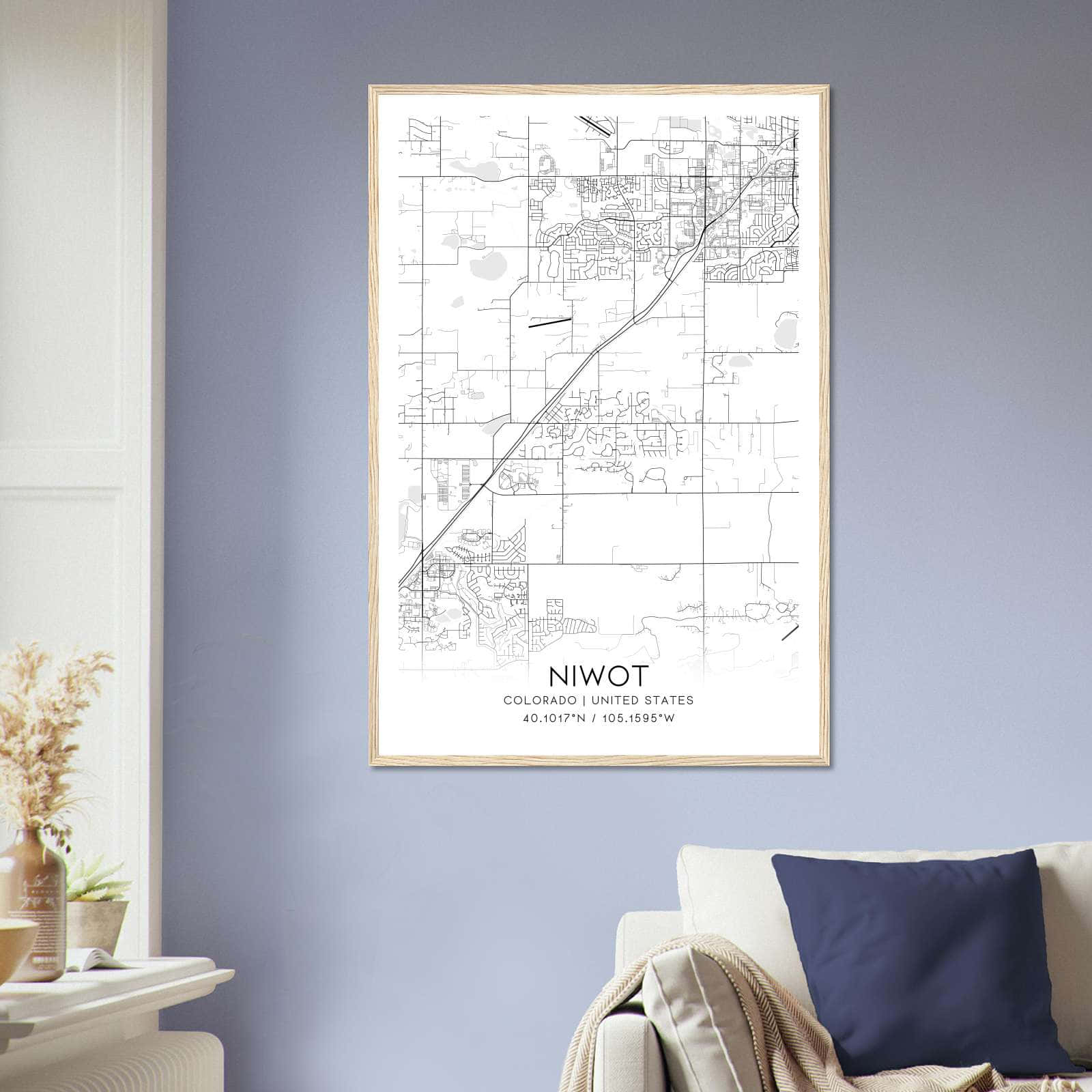Deerfield Kansas Map Poster, Modern Home Decor Wall Art Print (Copy)