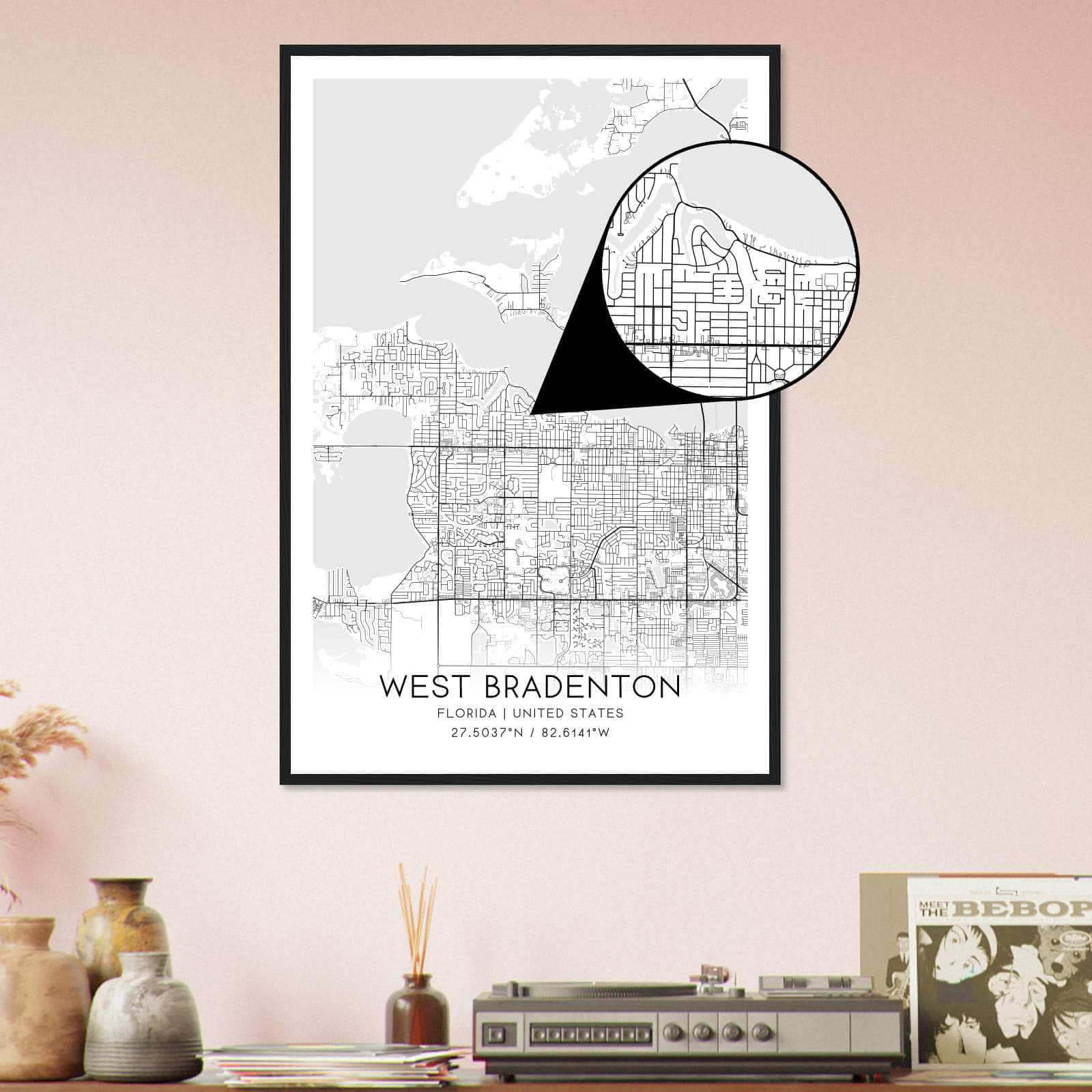 Deerfield Kansas Map Poster, Modern Home Decor Wall Art Print (Copy)