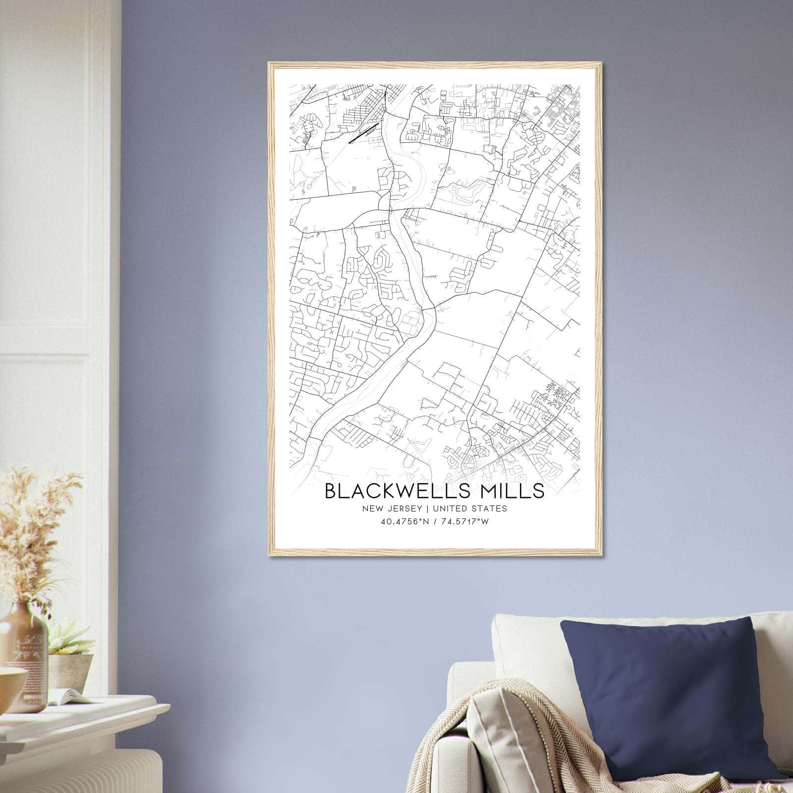 Deerfield Kansas Map Poster, Modern Home Decor Wall Art Print (Copy)
