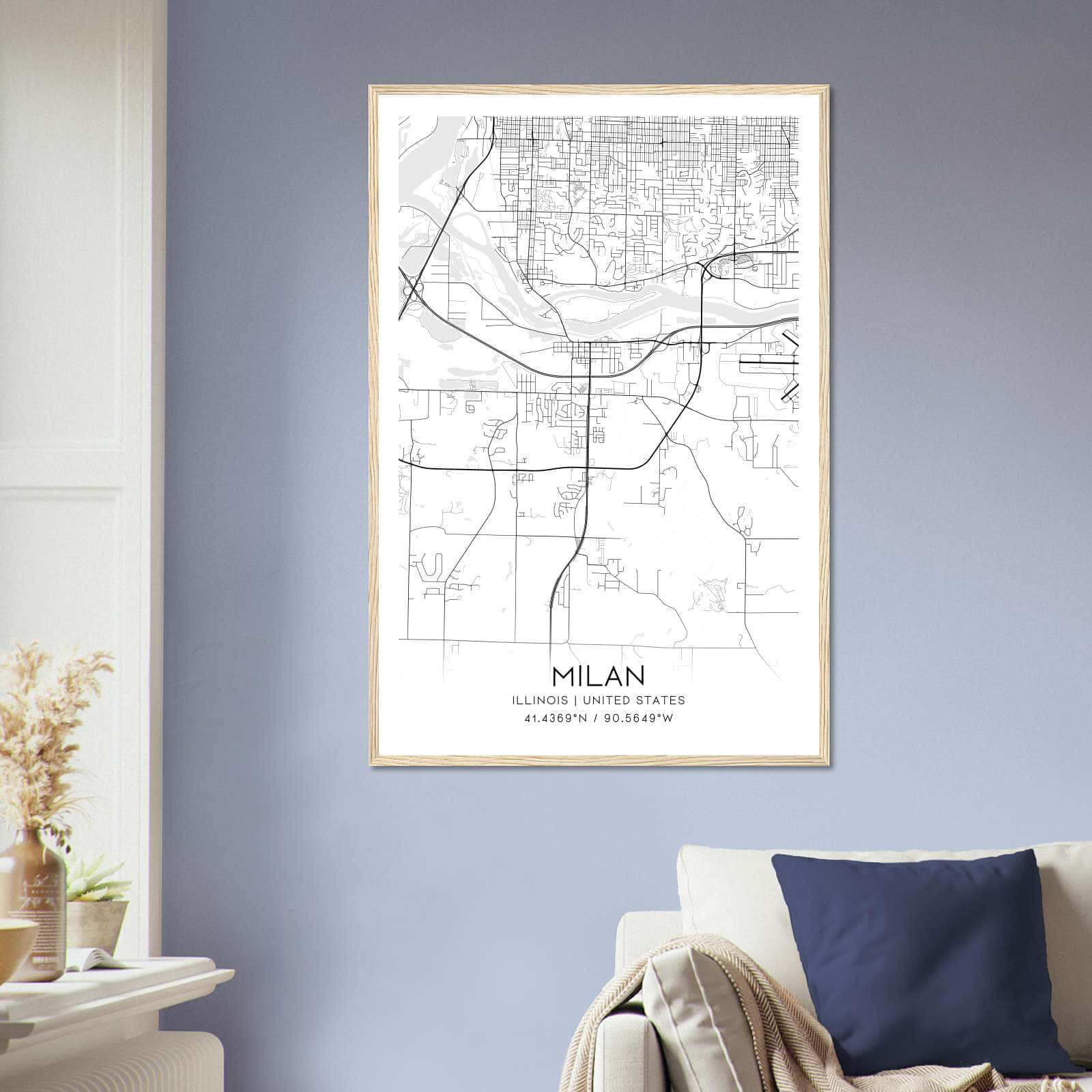 Deerfield Kansas Map Poster, Modern Home Decor Wall Art Print (Copy)