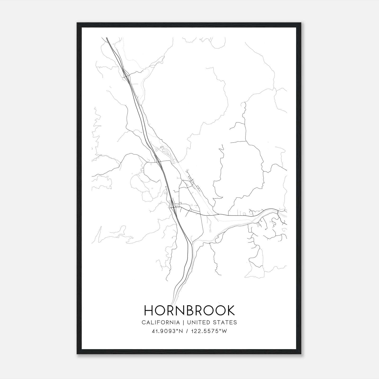 Hornbrook California Map Poster, Modern Home Decor Wall Art Print Hornbrook California Map Poster, Modern Home Decor Wall Art Print