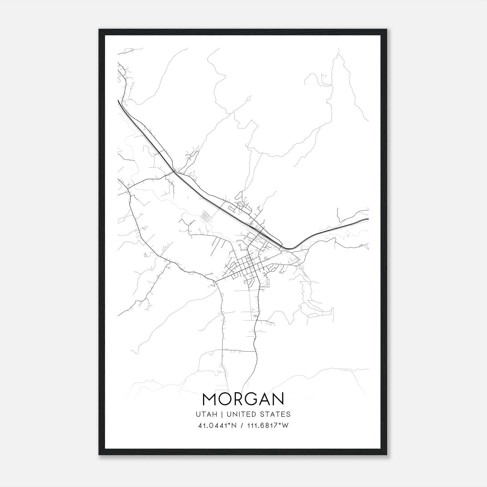 Morgan Utah Map Poster, Modern Home Decor Wall Art Print Morgan Utah Map Poster, Modern Home Decor Wall Art Print