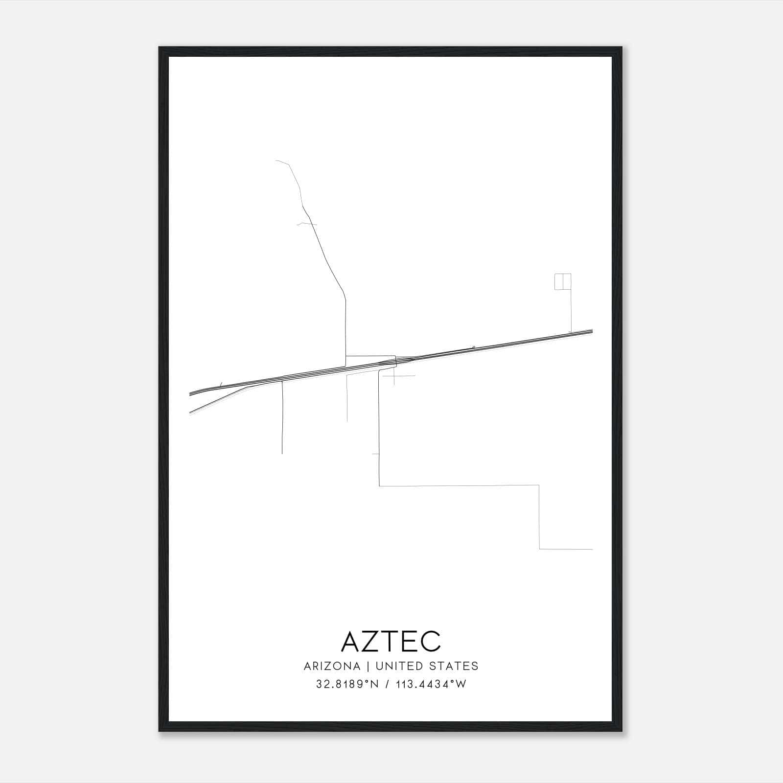 Aztec Arizona Map Poster, Modern Home Decor Wall Art Print Aztec Arizona Map Poster, Modern Home Decor Wall Art Print