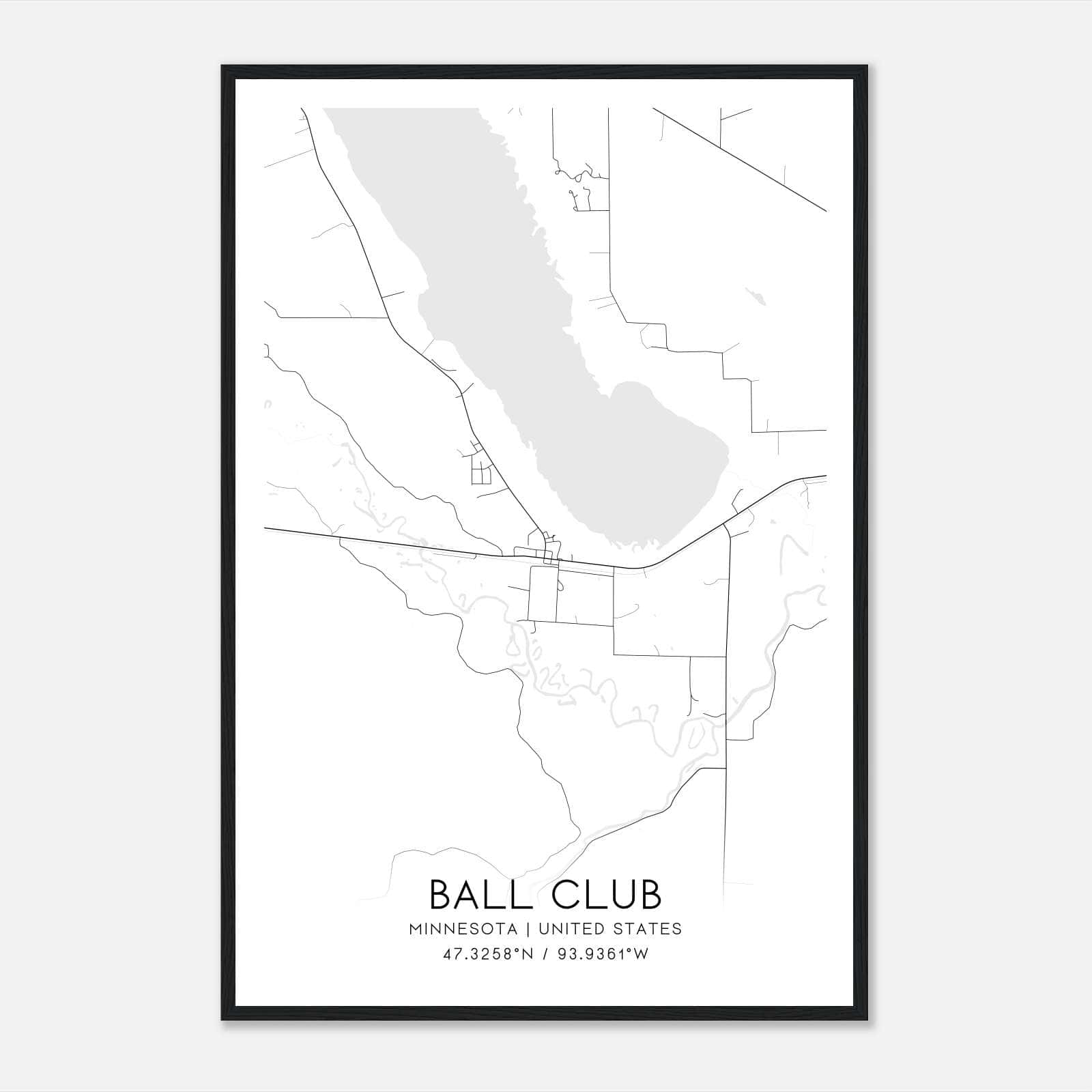 Ball Club Minnesota Map Poster, Modern Home Decor Wall Art Print Ball Club Minnesota Map Poster, Modern Home Decor Wall Art Print