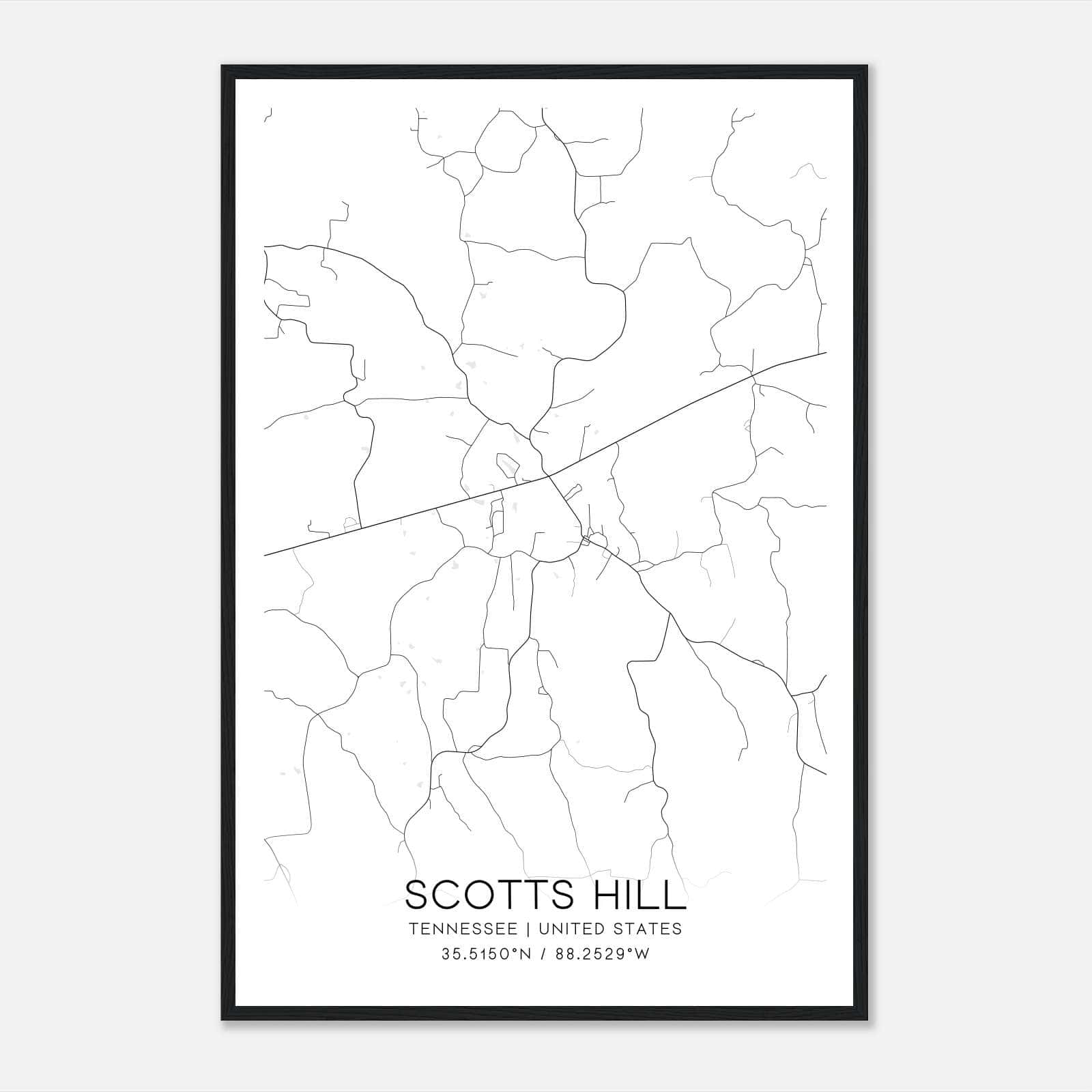 Scotts Hill Tennessee Map Poster, Modern Home Decor Wall Art Print Scotts Hill Tennessee Map Poster, Modern Home Decor Wall Art Print