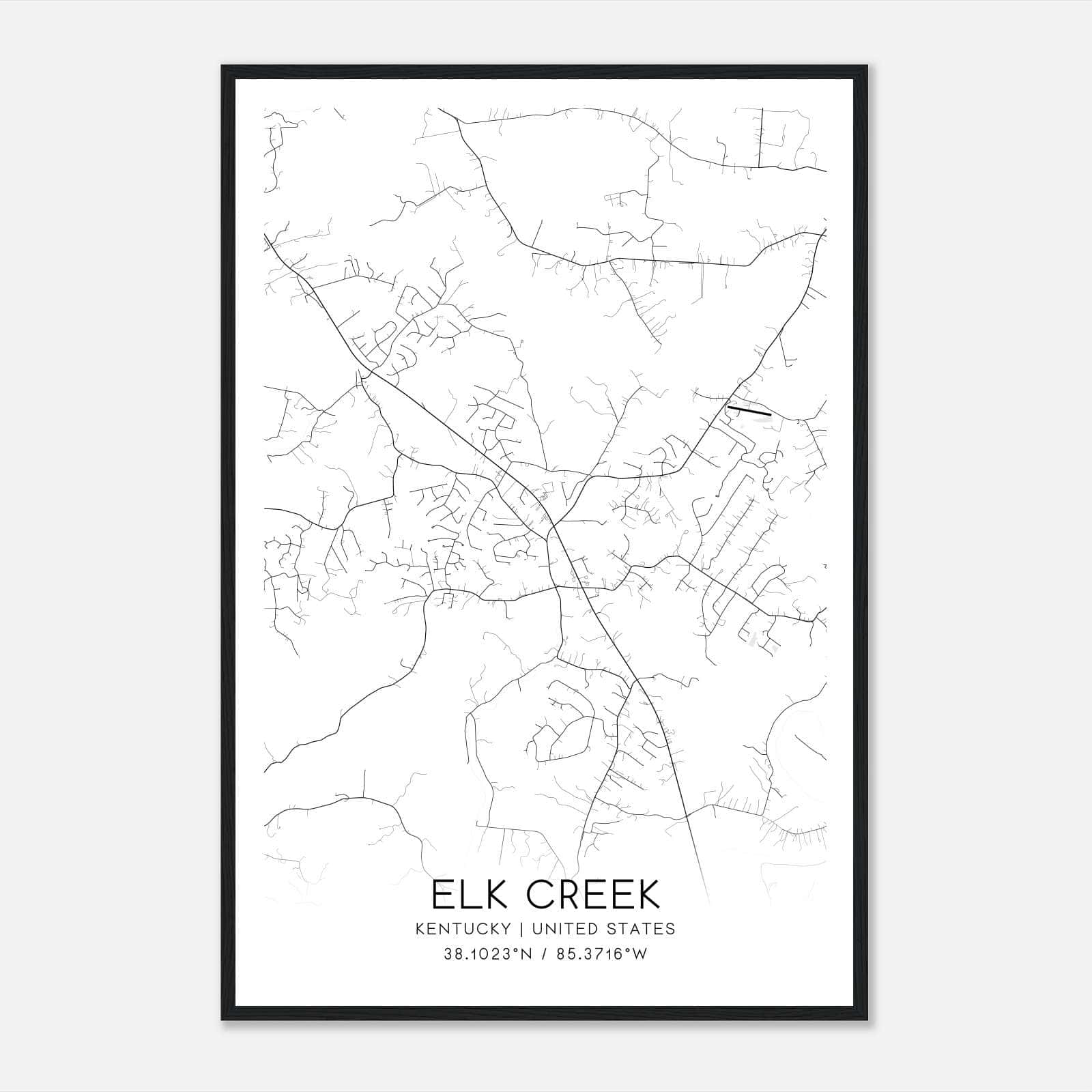 Elk Creek Kentucky Map Poster, Modern Home Decor Wall Art Print Elk Creek Kentucky Map Poster, Modern Home Decor Wall Art Print
