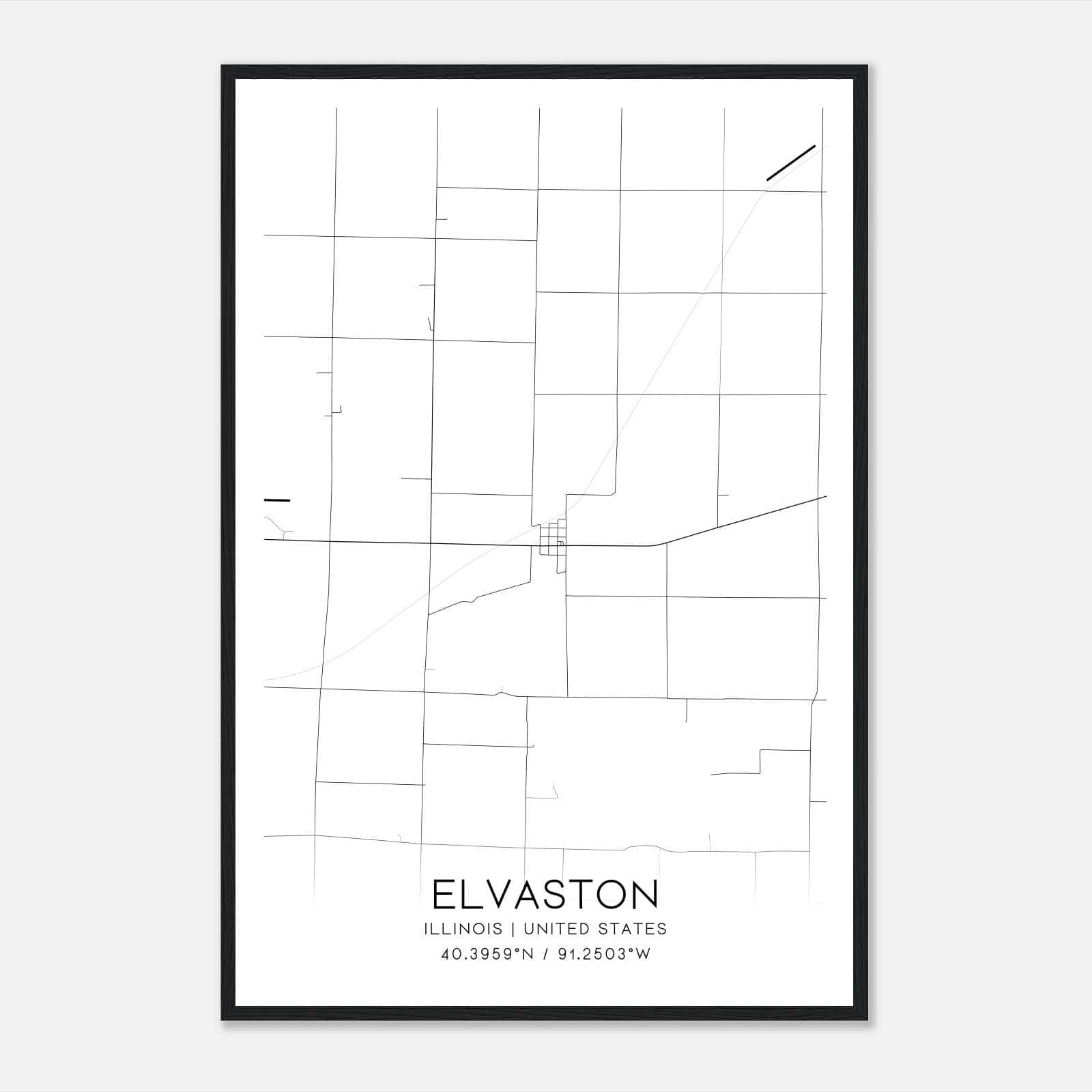 Elvaston Illinois Map Poster, Modern Home Decor Wall Art Print Elvaston Illinois Map Poster, Modern Home Decor Wall Art Print