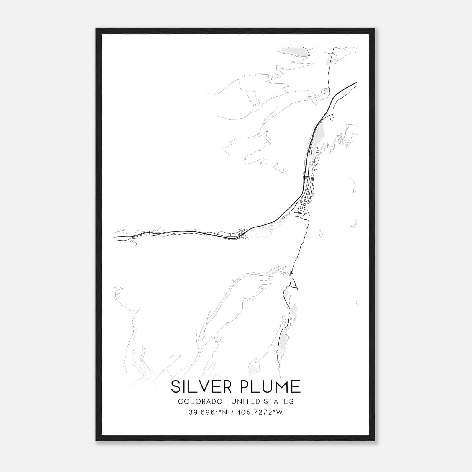 Silver Plume Colorado Map Poster, Modern Home Decor Wall Art Print Silver Plume Colorado Map Poster, Modern Home Decor Wall Art Print