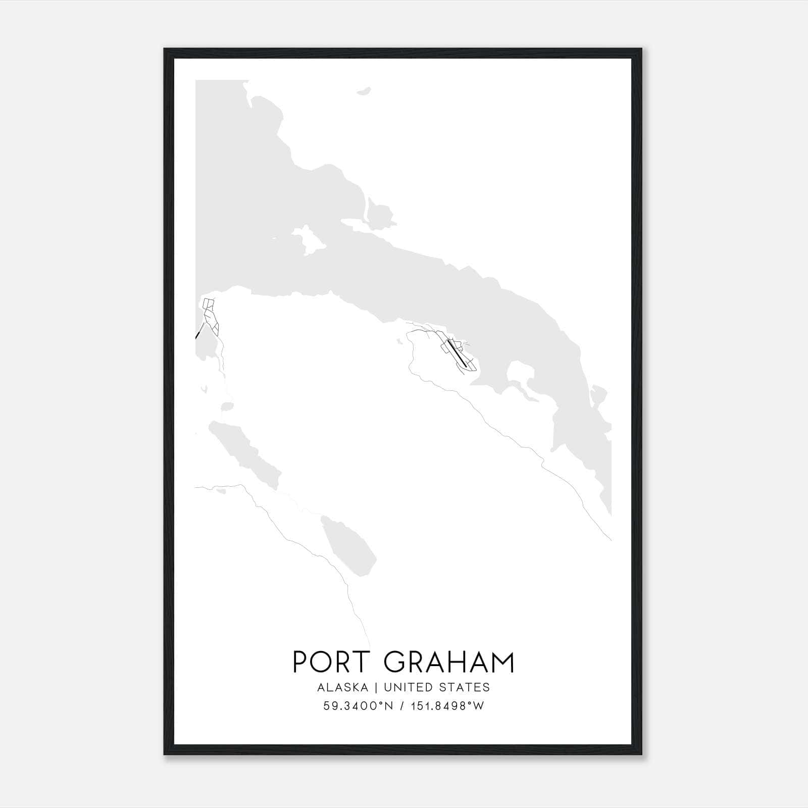 Port Graham Alaska Map Poster, Modern Home Decor Wall Art Print Port Graham Alaska Map Poster, Modern Home Decor Wall Art Print