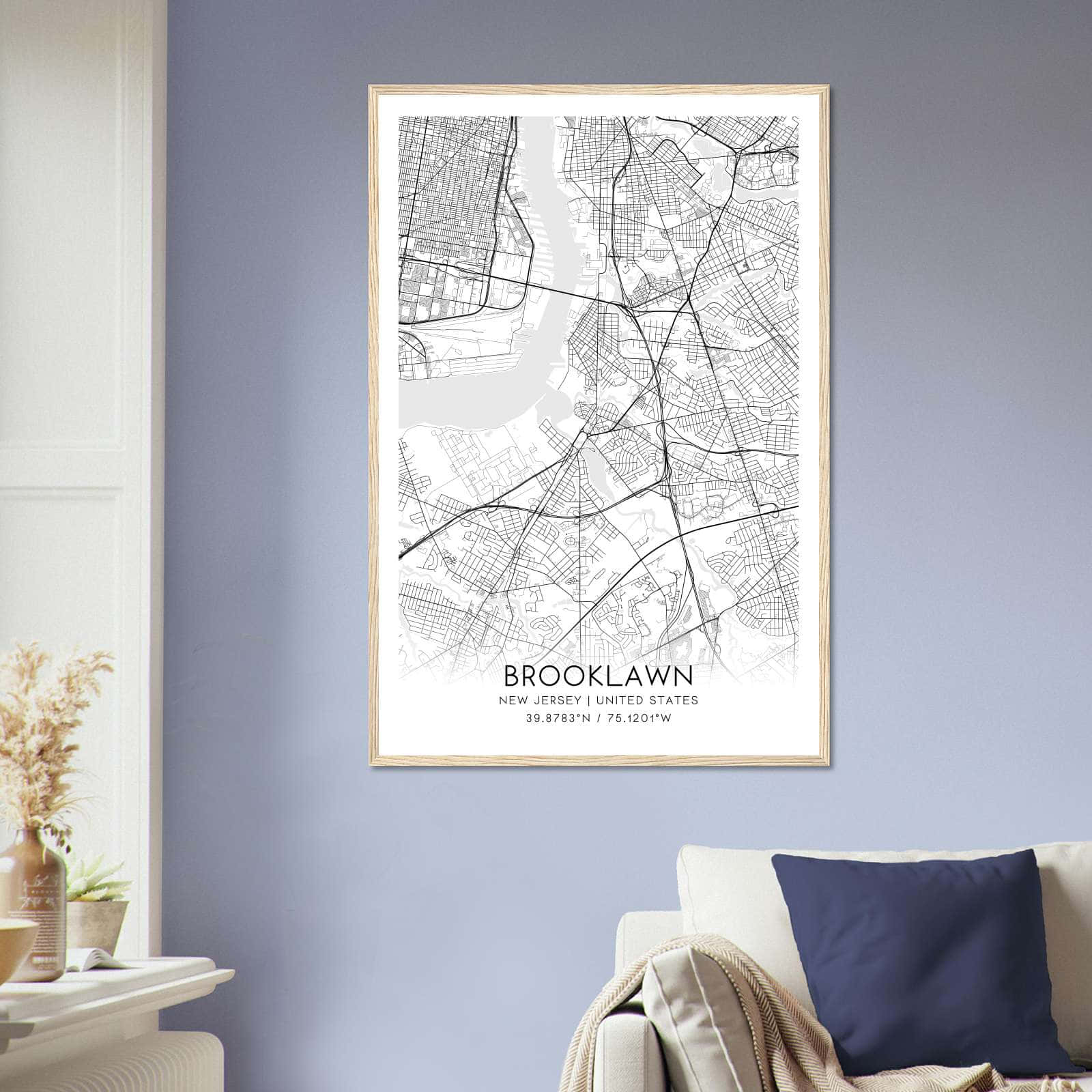 Deerfield Kansas Map Poster, Modern Home Decor Wall Art Print (Copy)