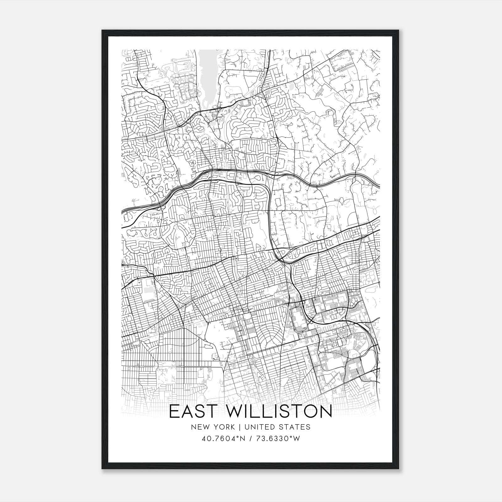 East Williston New York Map Poster, Modern Home Decor Wall Art Print East Williston New York Map Poster, Modern Home Decor Wall Art Print
