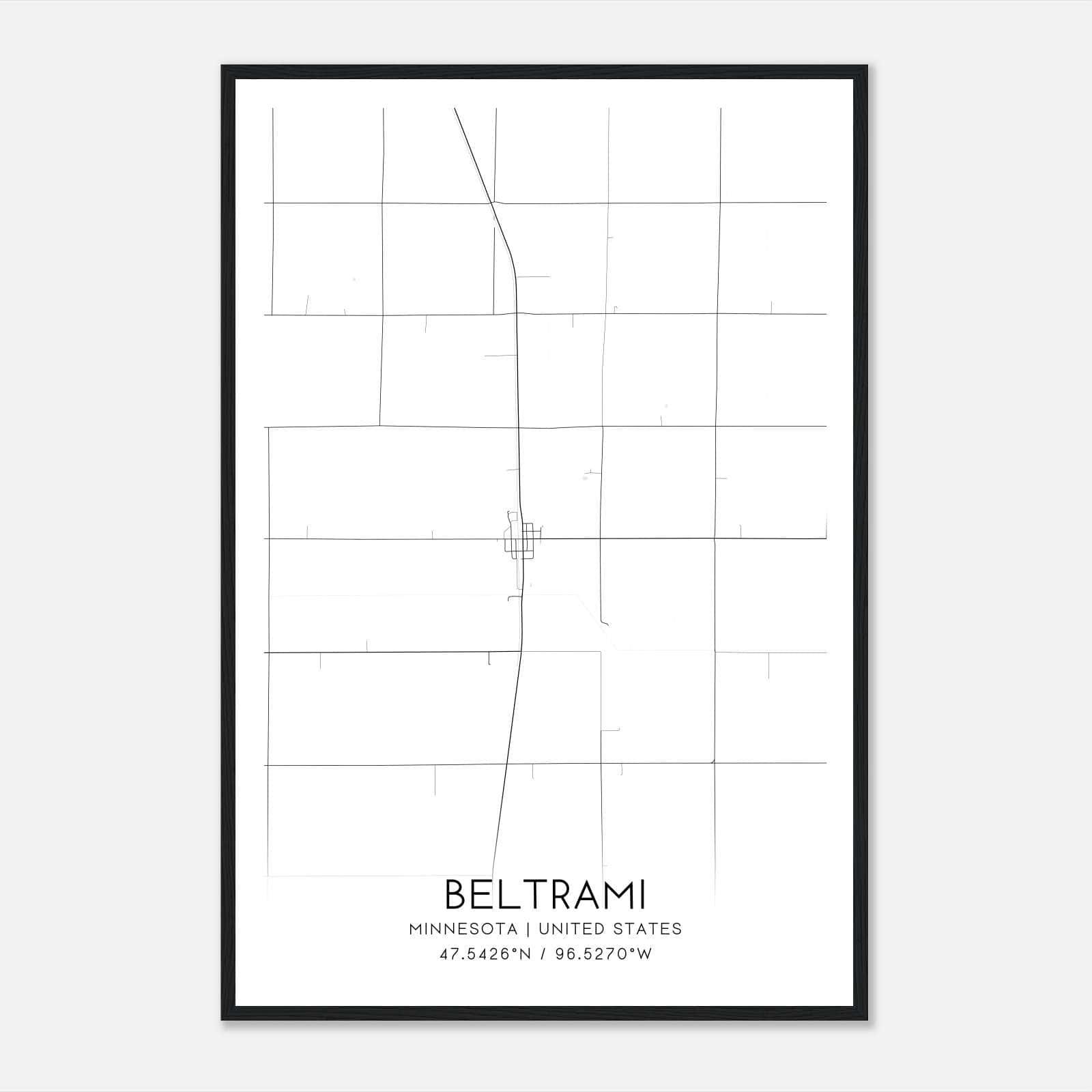 Beltrami Minnesota Map Poster, Modern Home Decor Wall Art Print Beltrami Minnesota Map Poster, Modern Home Decor Wall Art Print
