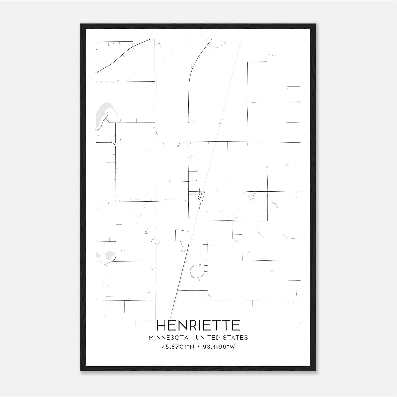 Henriette Minnesota Map Poster, Modern Home Decor Wall Art Print Henriette Minnesota Map Poster, Modern Home Decor Wall Art Print